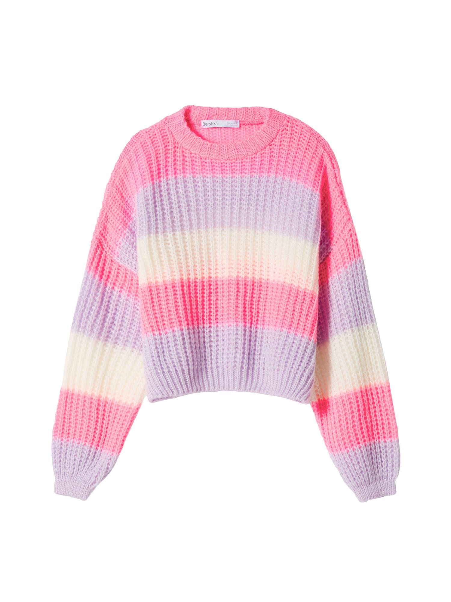 Bershka Pulover  ecru / majnica / roza