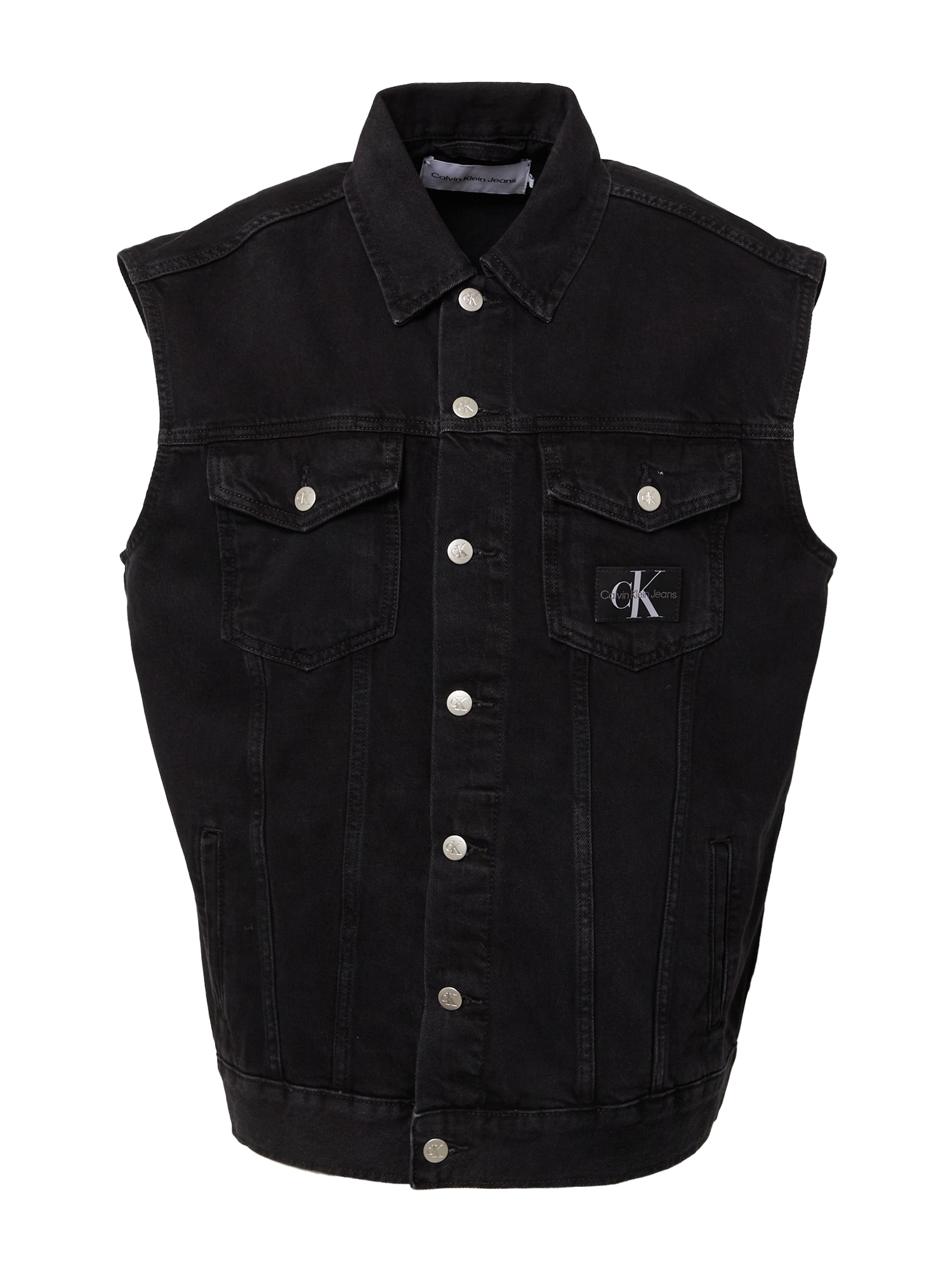 Calvin Klein Jeans Brezrokavnik  siva / črn denim / bela