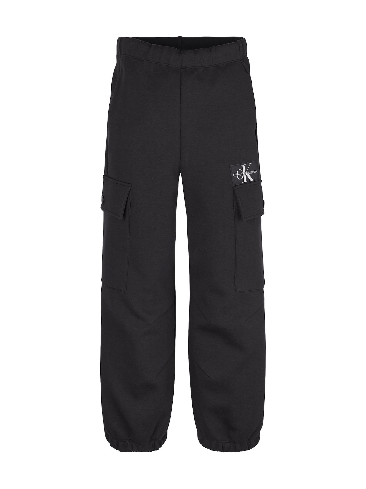 Calvin Klein Jeans Hlače  črna / bela