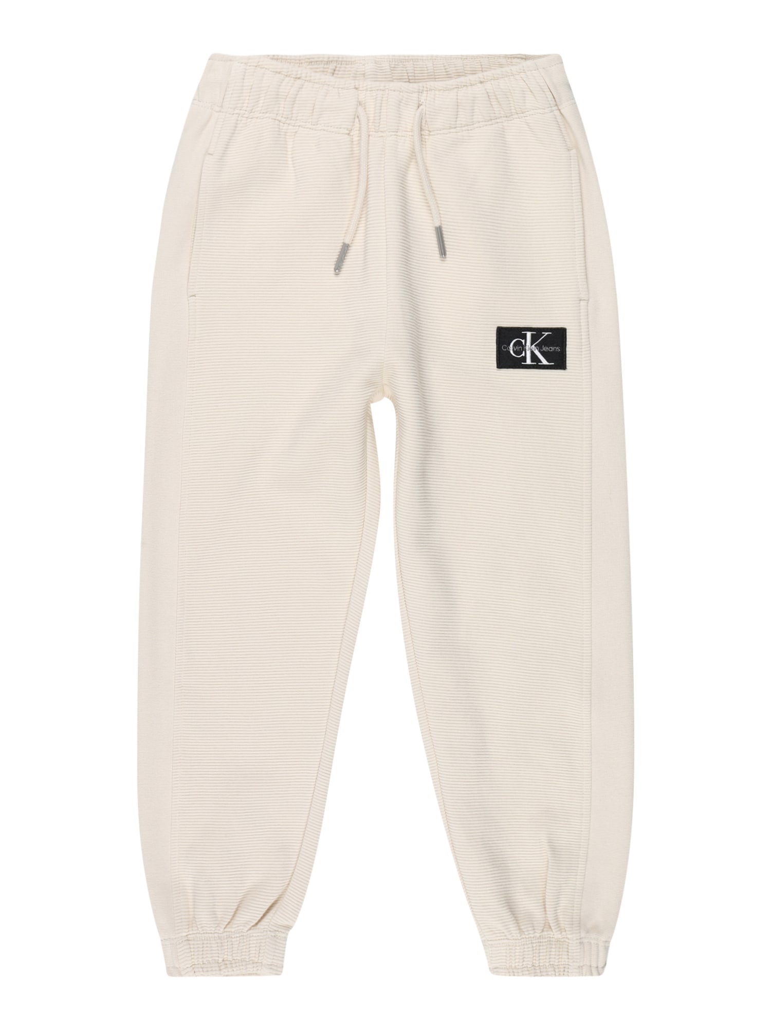 Calvin Klein Jeans Hlače  svetlo bež / črna / bela