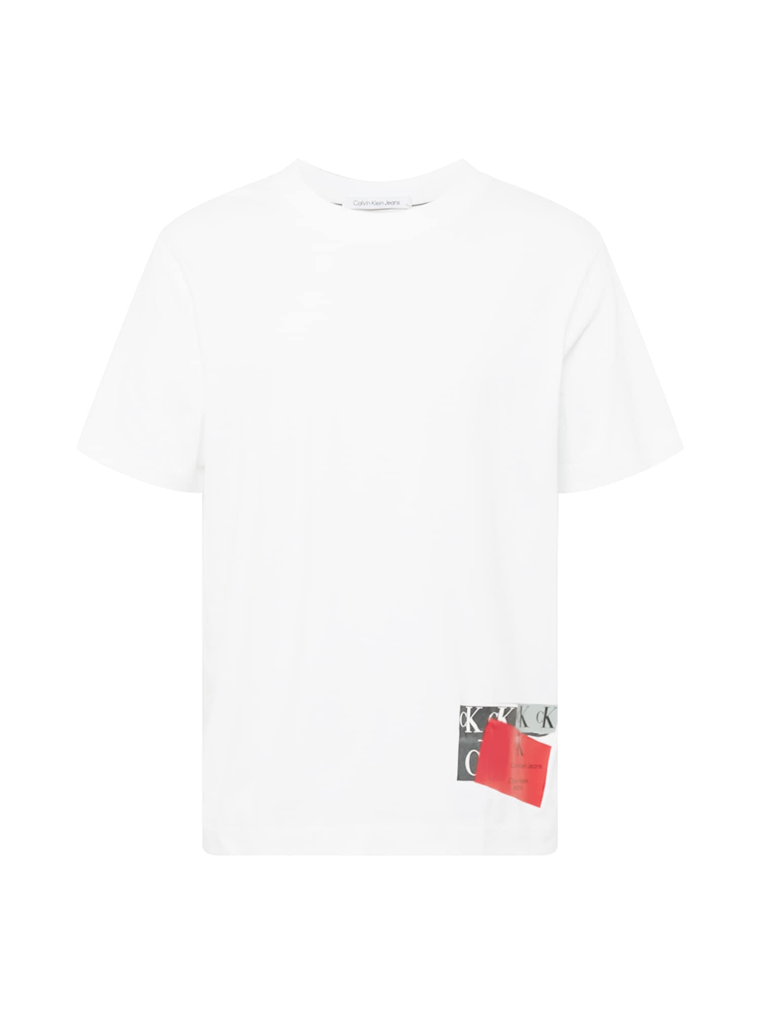 Calvin Klein Jeans Majica  siva / rdeča / bela
