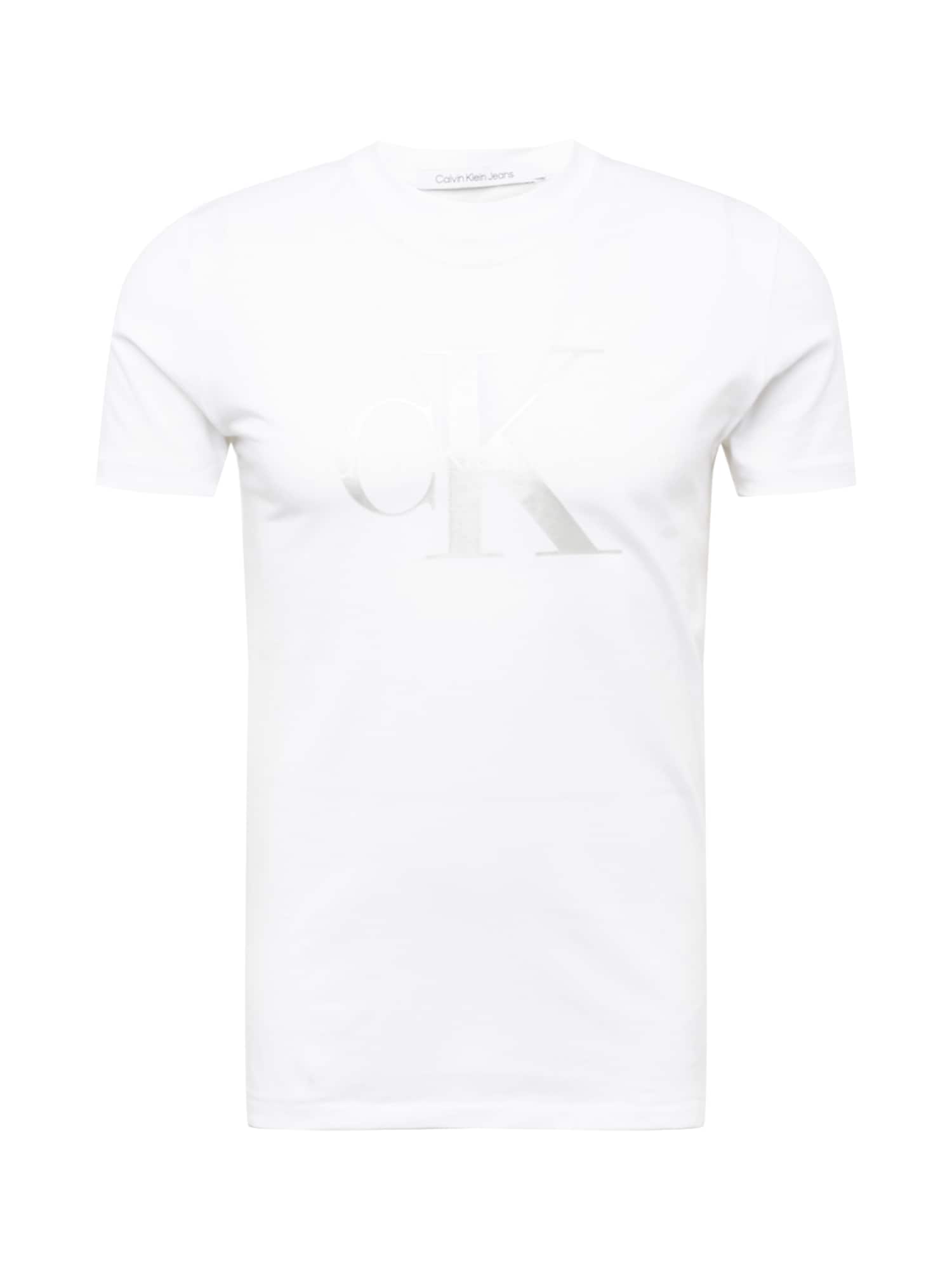 Calvin Klein Jeans Majica  srebrno-siva / bela