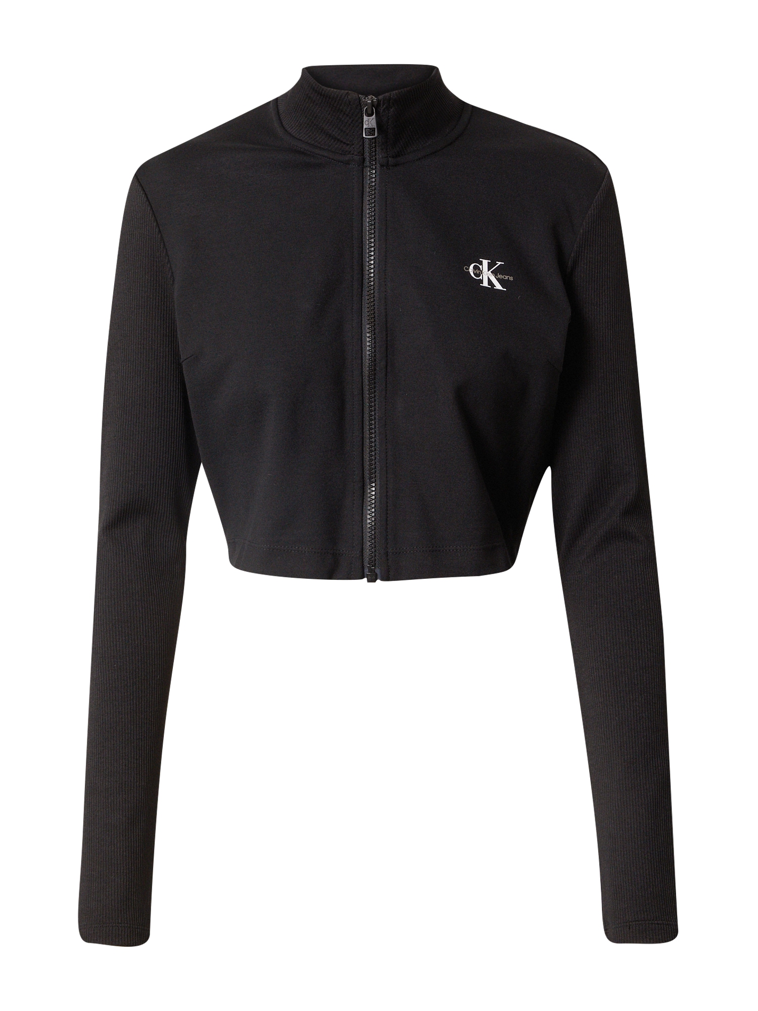 Calvin Klein Jeans Pletena jopa  črna / bela