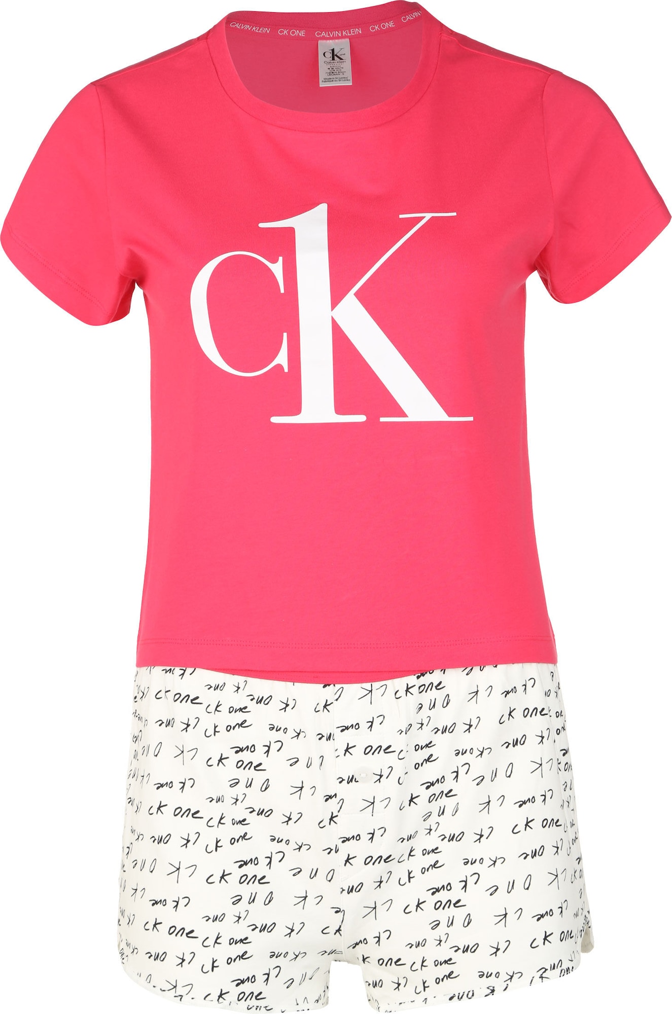Calvin Klein Kratke hlače za spanje  roza / črna / bela