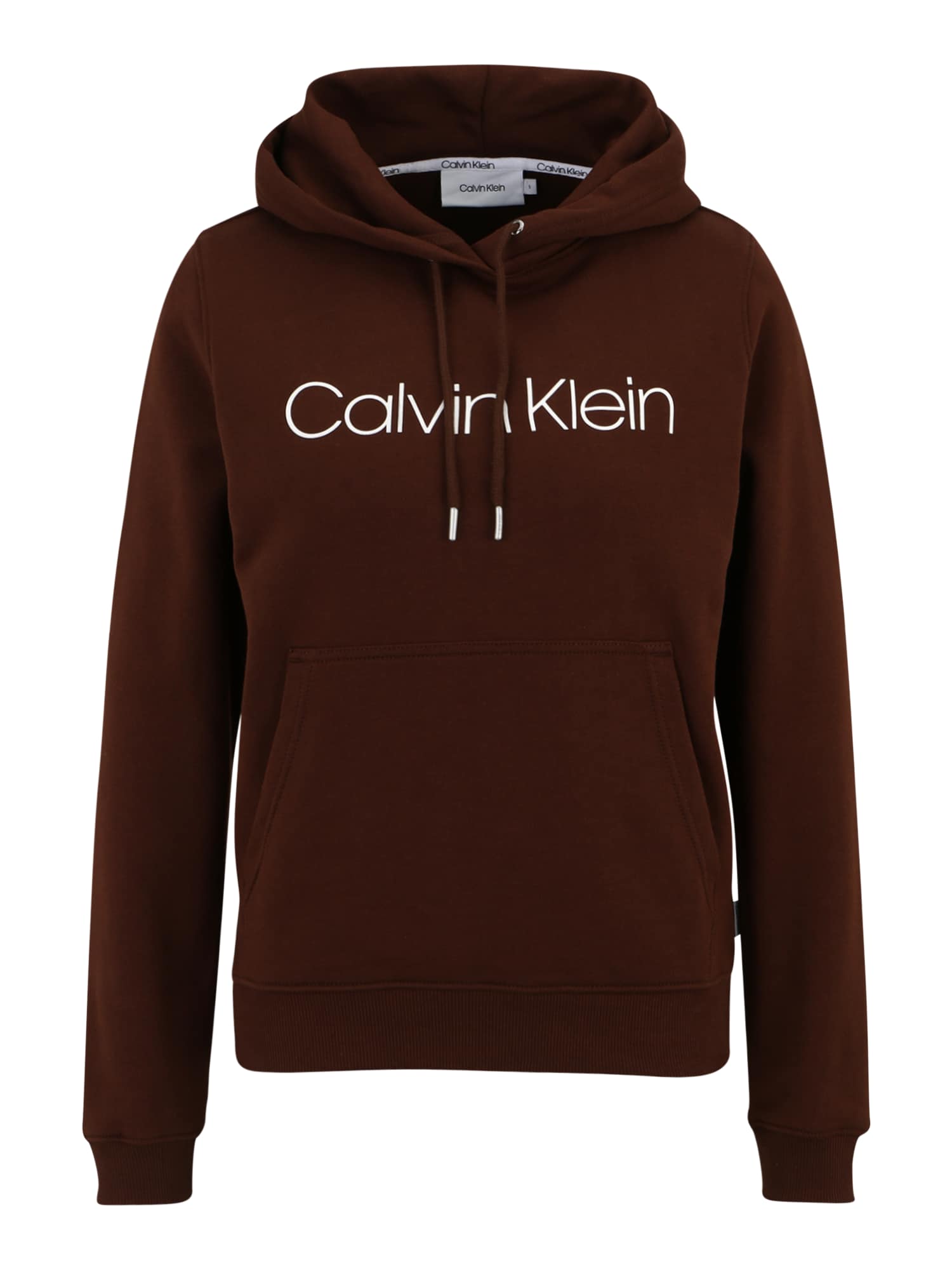Calvin Klein Majica  temno rjava / bela