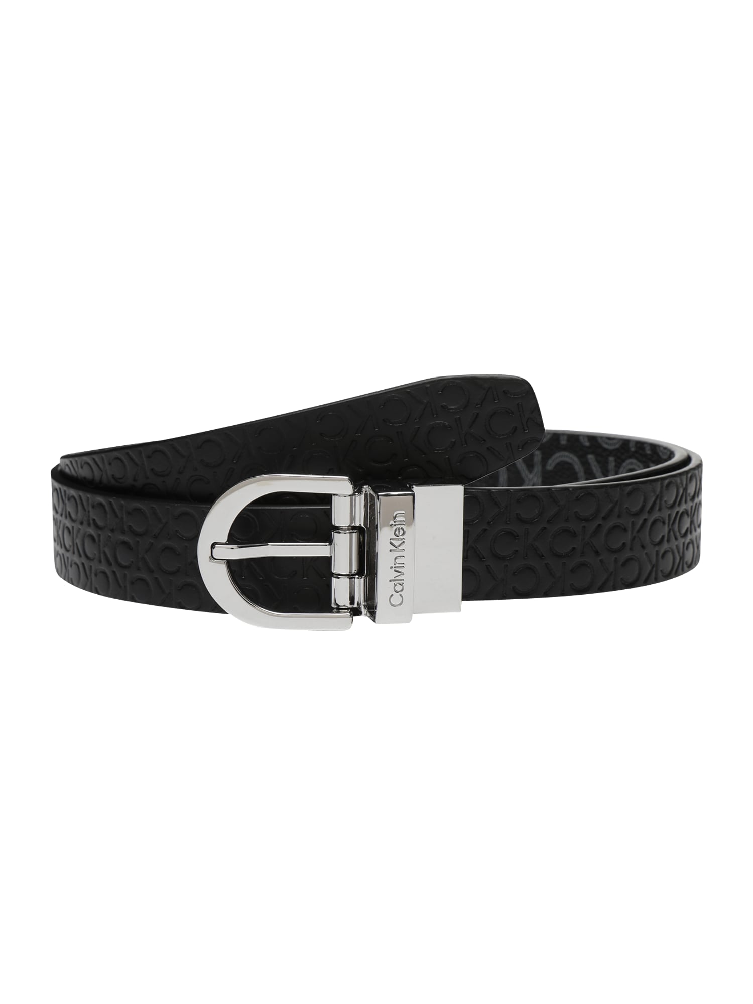 Calvin Klein Pas  črna / srebrna / bela