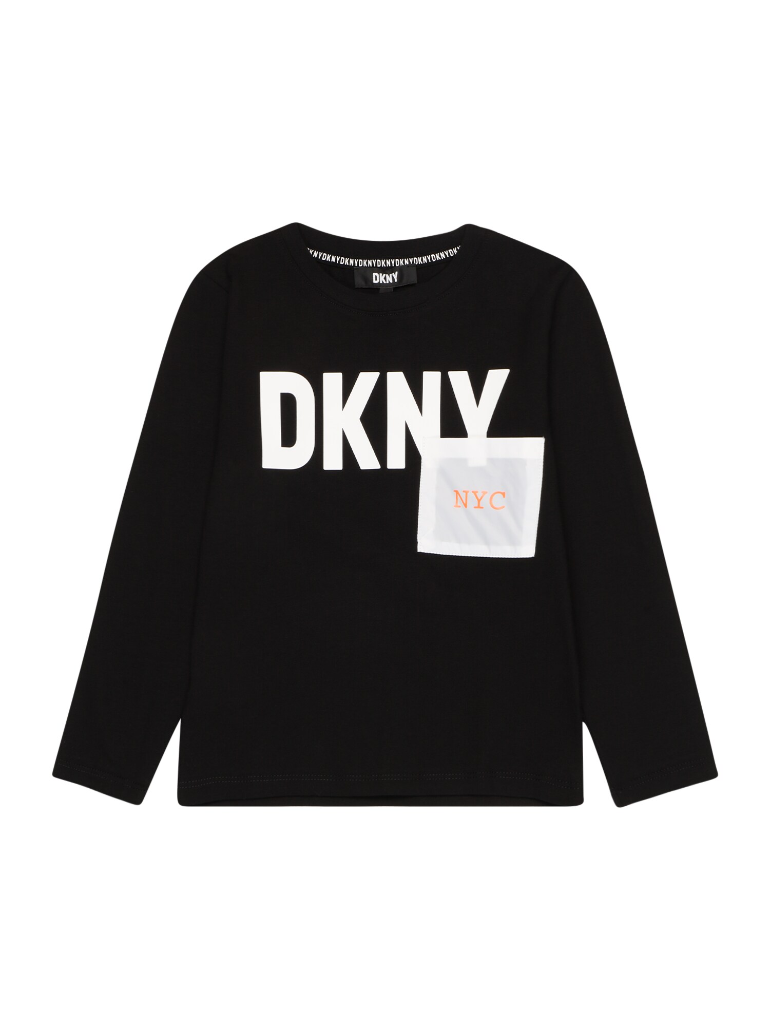 DKNY Majica  oranžna / črna / bela