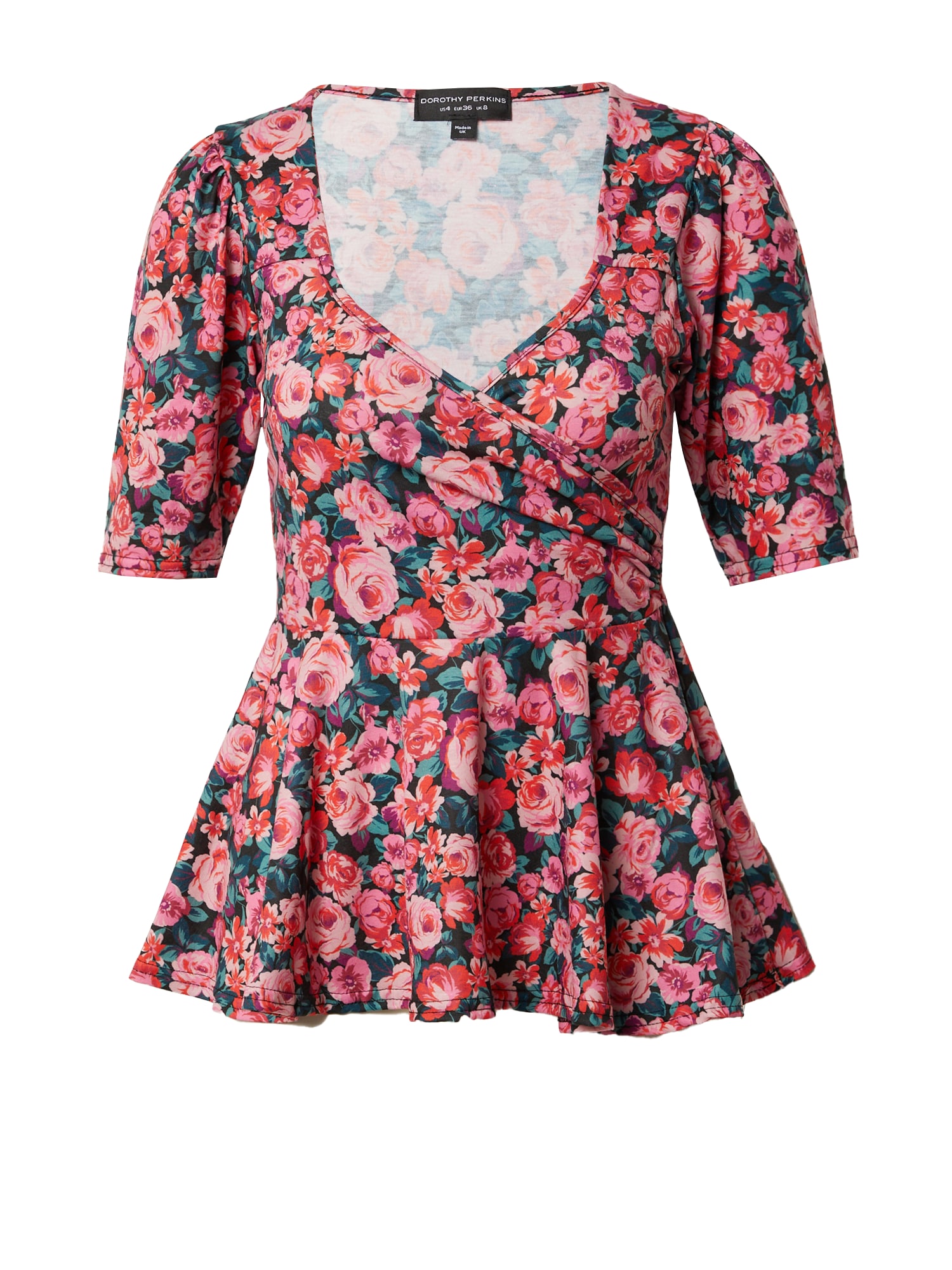 Dorothy Perkins Majica  žad / svetlo roza / rdeča / črna
