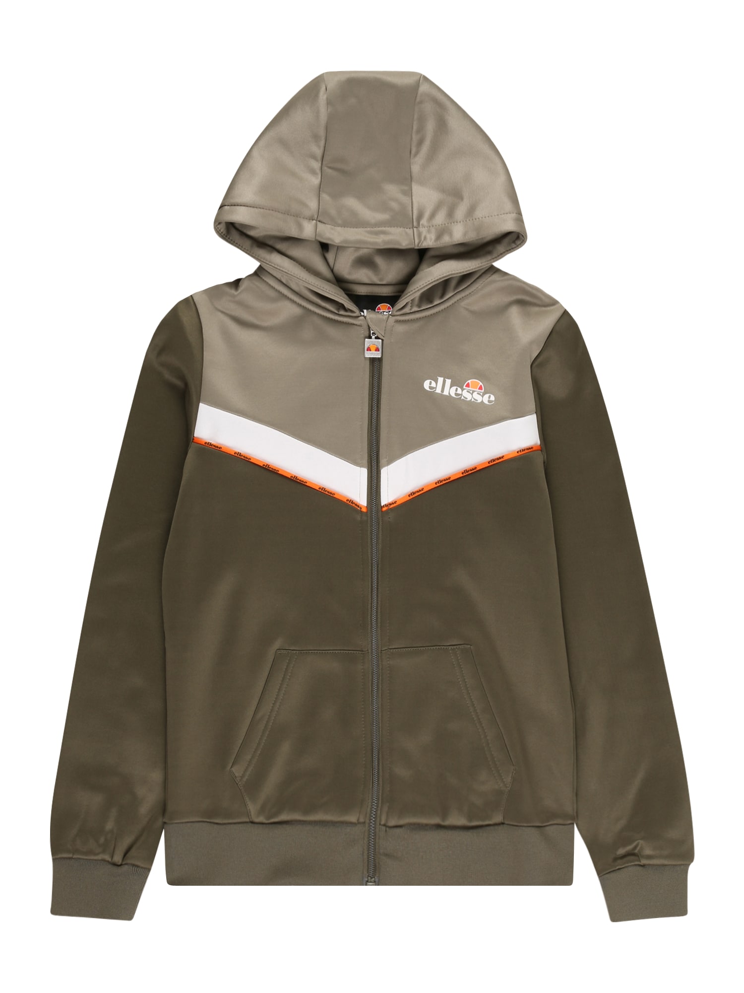 ELLESSE Jopa na zadrgo 'Teodor'  kaki / oliva / oranžna / bela