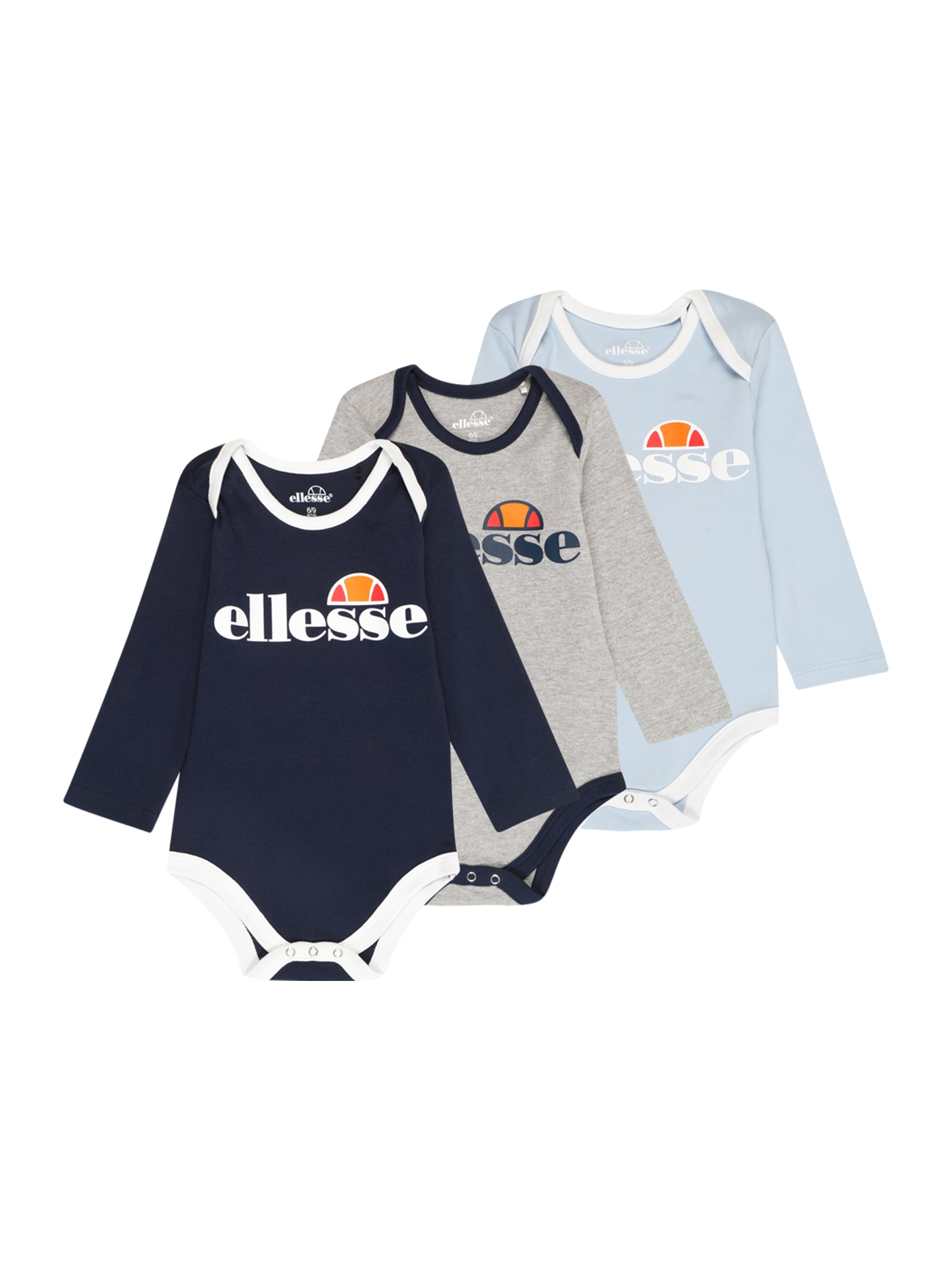 ELLESSE Pajac/bodi 'Conie'  mornarska / svetlo modra / pegasto siva / oranžna