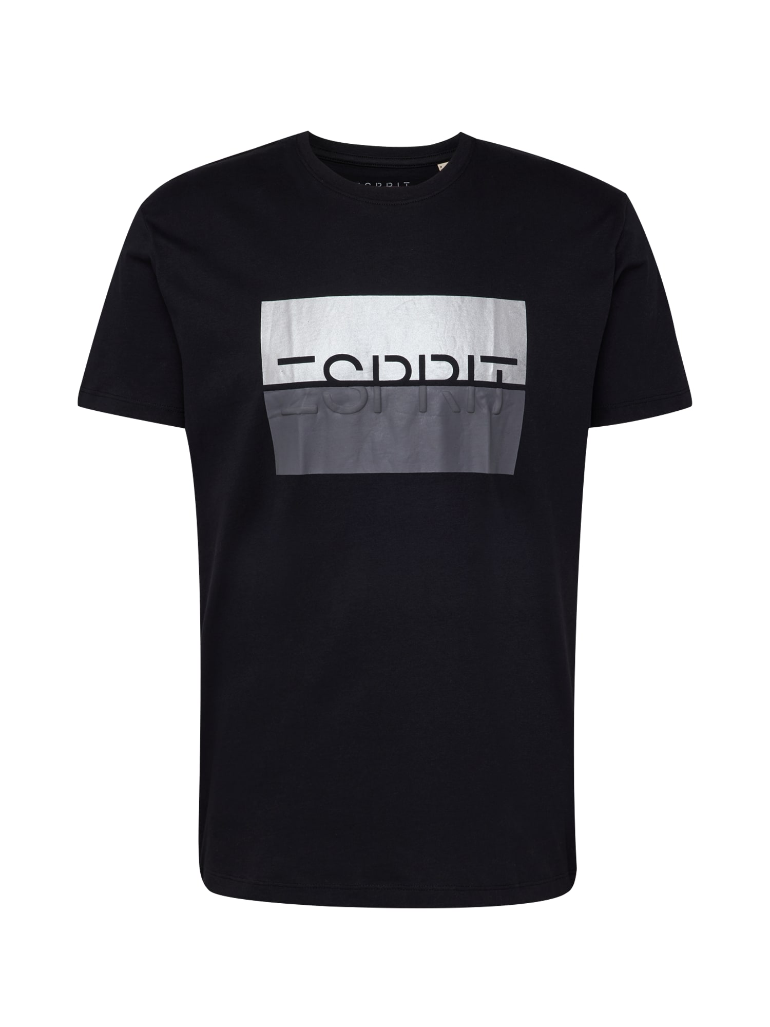 ESPRIT Majica  siva / črna / srebrna