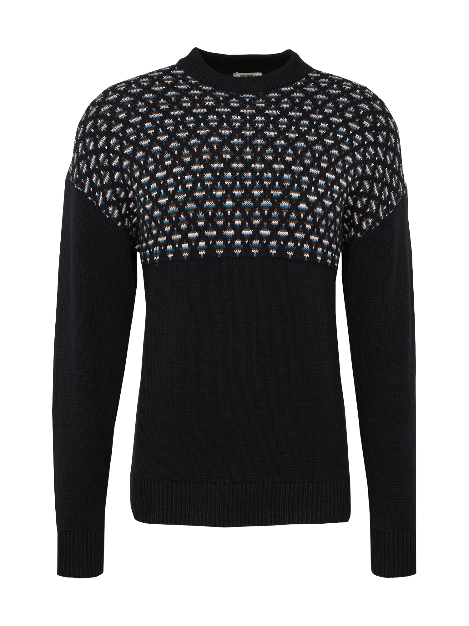 ESPRIT Pulover  modra / rjava / črna / bela