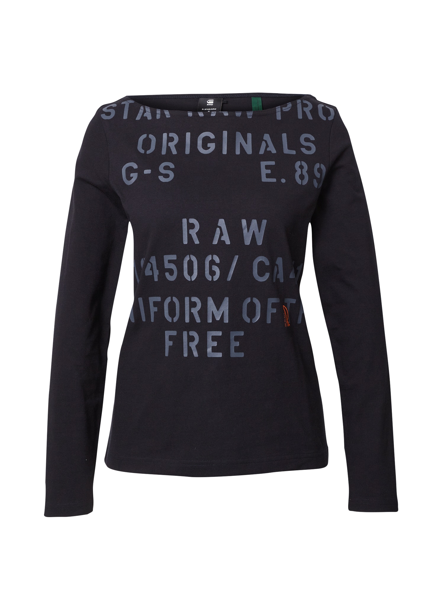 G-Star RAW Majica 'Stencil'  golobje modra / oranžna / črna