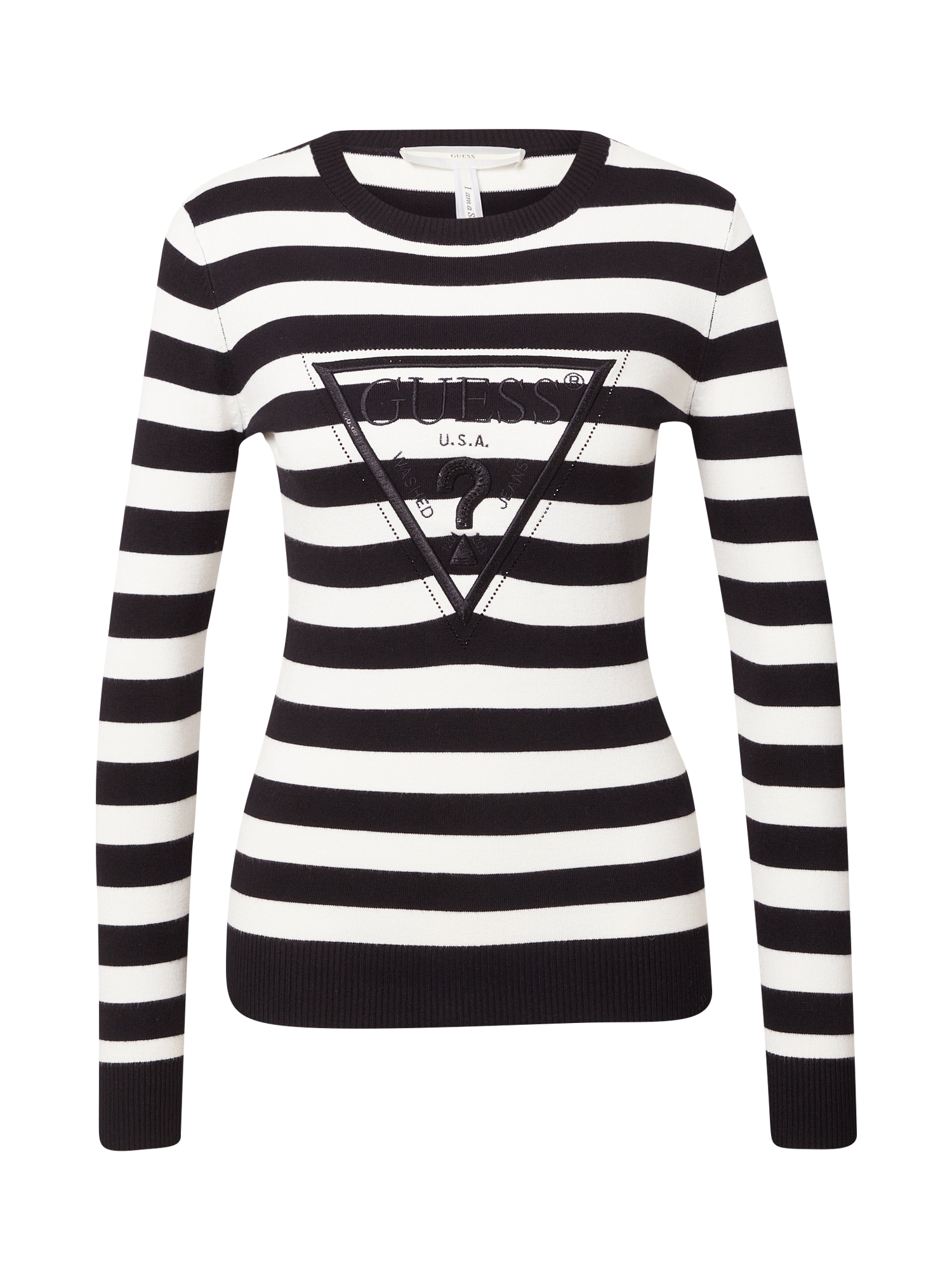 GUESS Pulover 'Eloise'  črna / bela