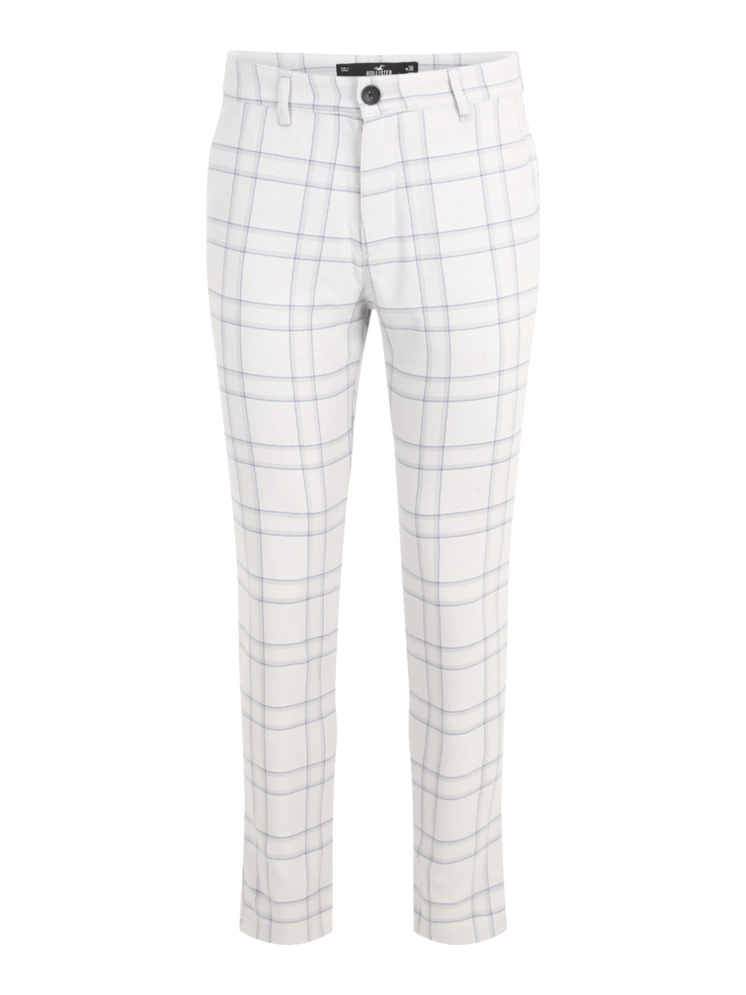 HOLLISTER Chino hlače  dimno modra / svetlo siva / bela