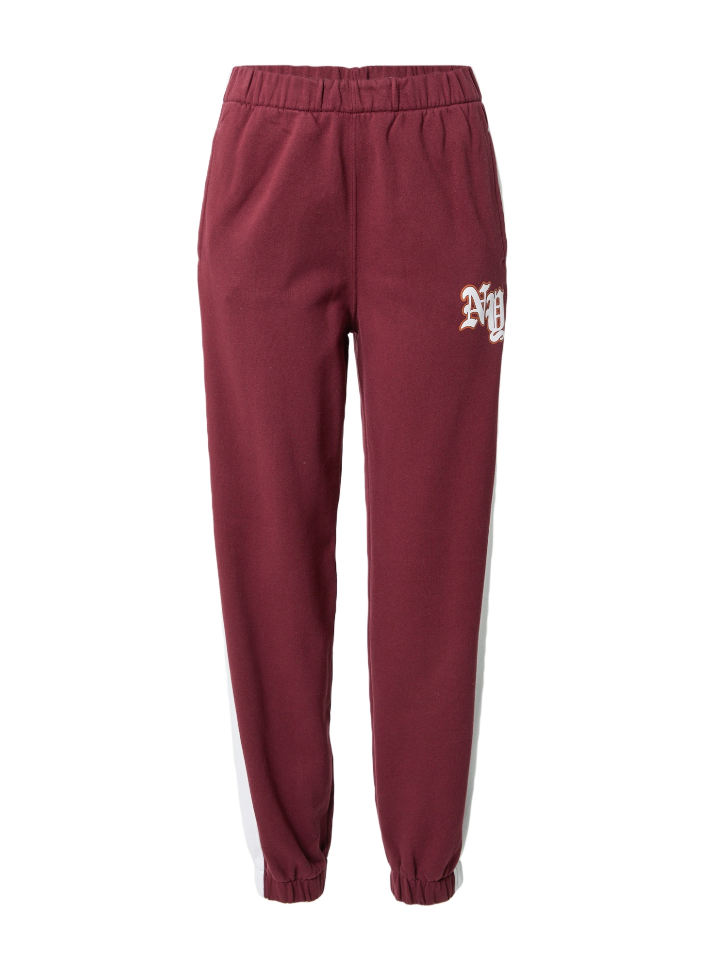 HOLLISTER Hlače 'DARK ACADEMIA'  burgund / bela
