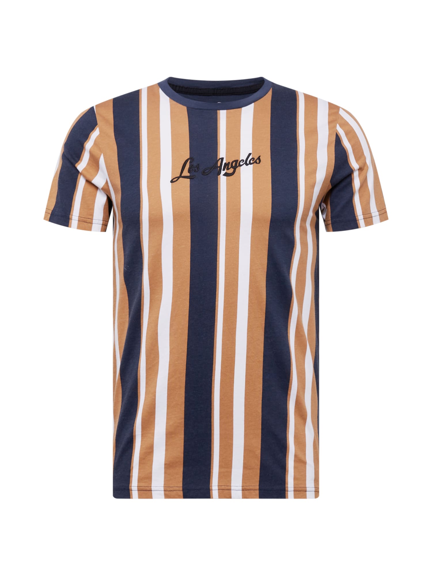 HOLLISTER Majica  kamela / mornarska / črna / bela