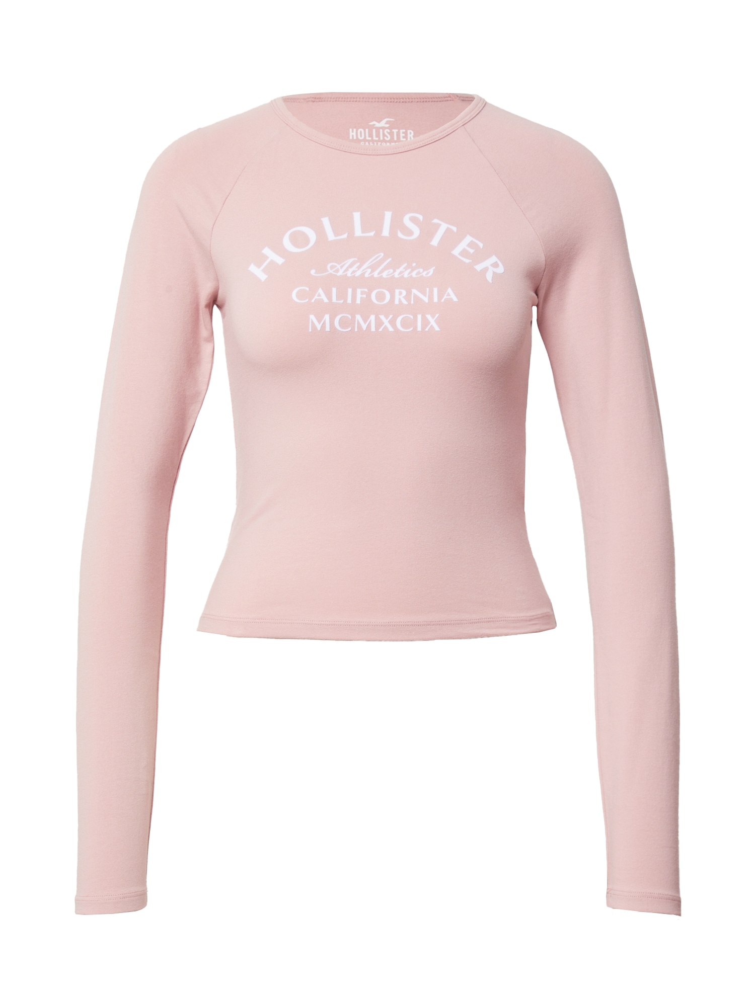 HOLLISTER Majica  pastelno roza / bela