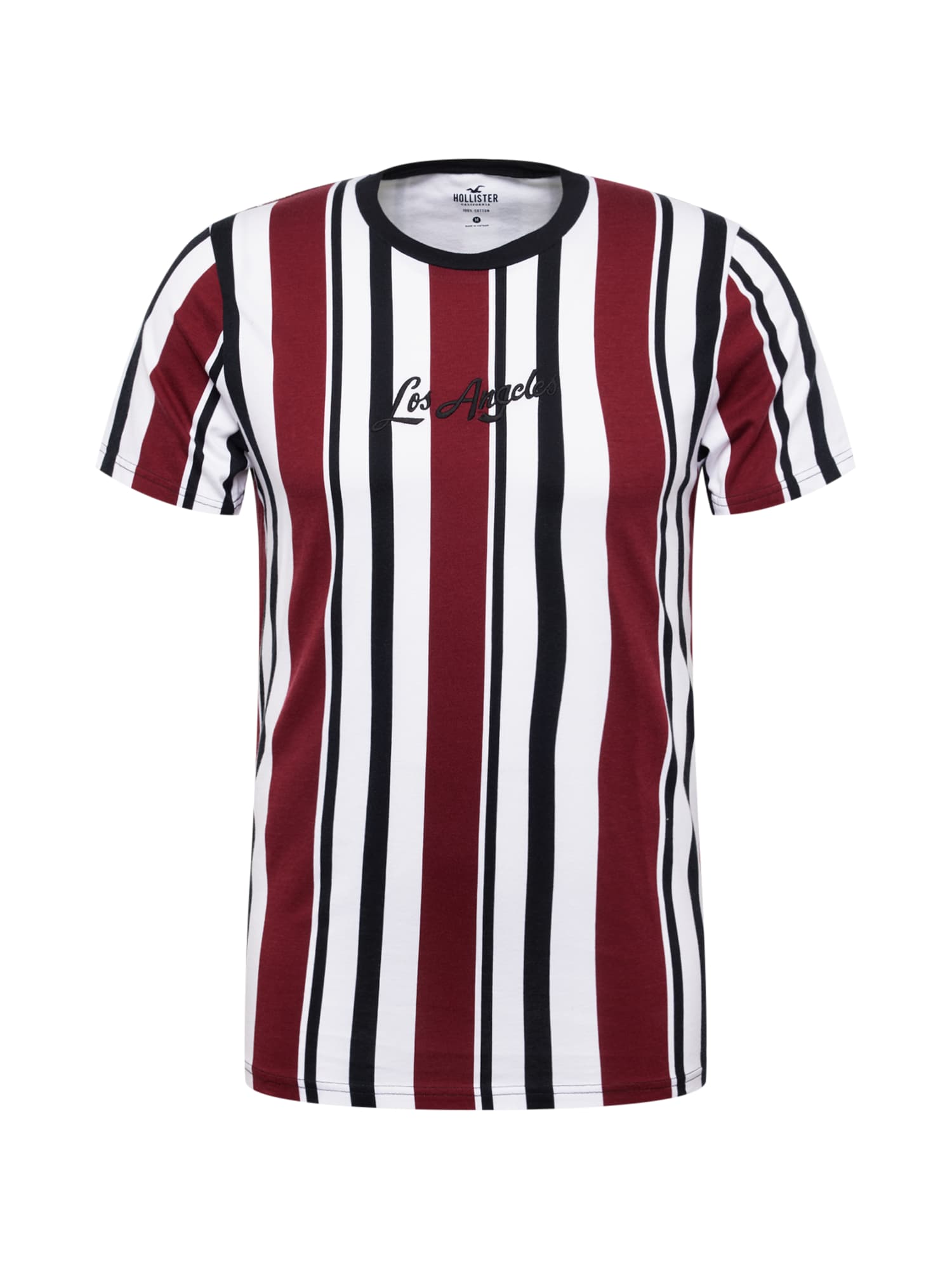HOLLISTER Majica  temno rdeča / črna / bela
