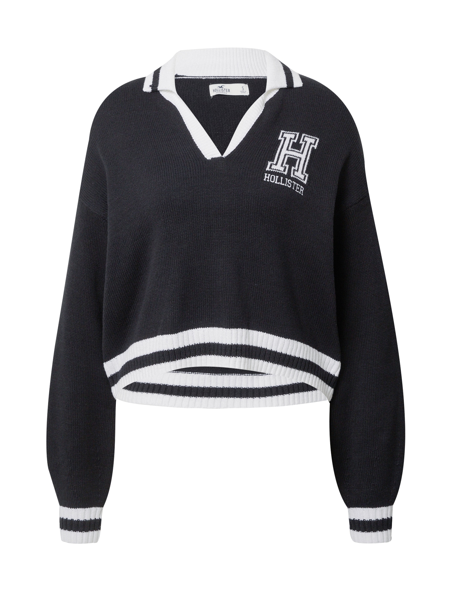HOLLISTER Pulover 'APAC'  črna / bela