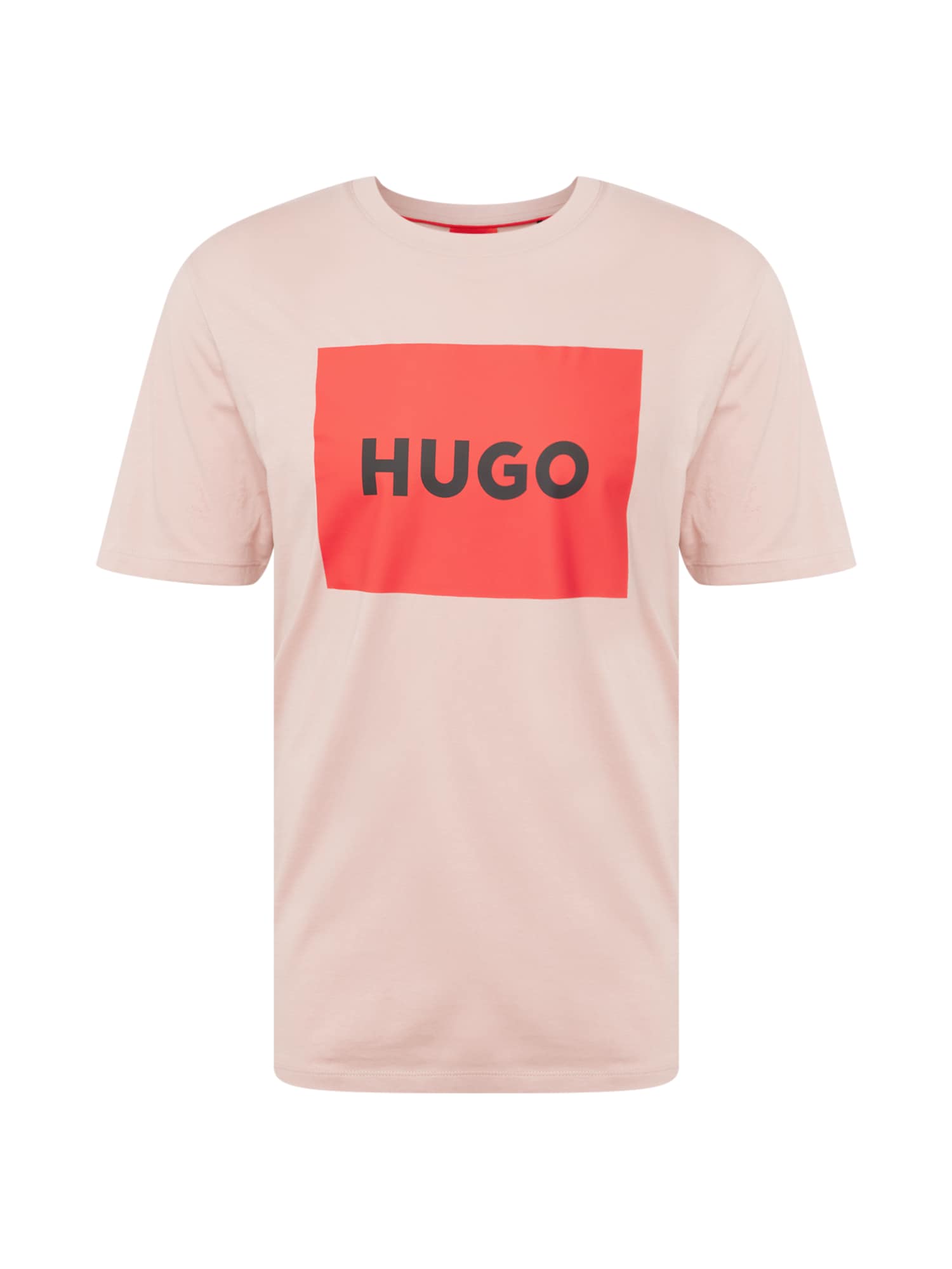 HUGO Majica 'Dulive'  roza / ognjeno rdeča / črna