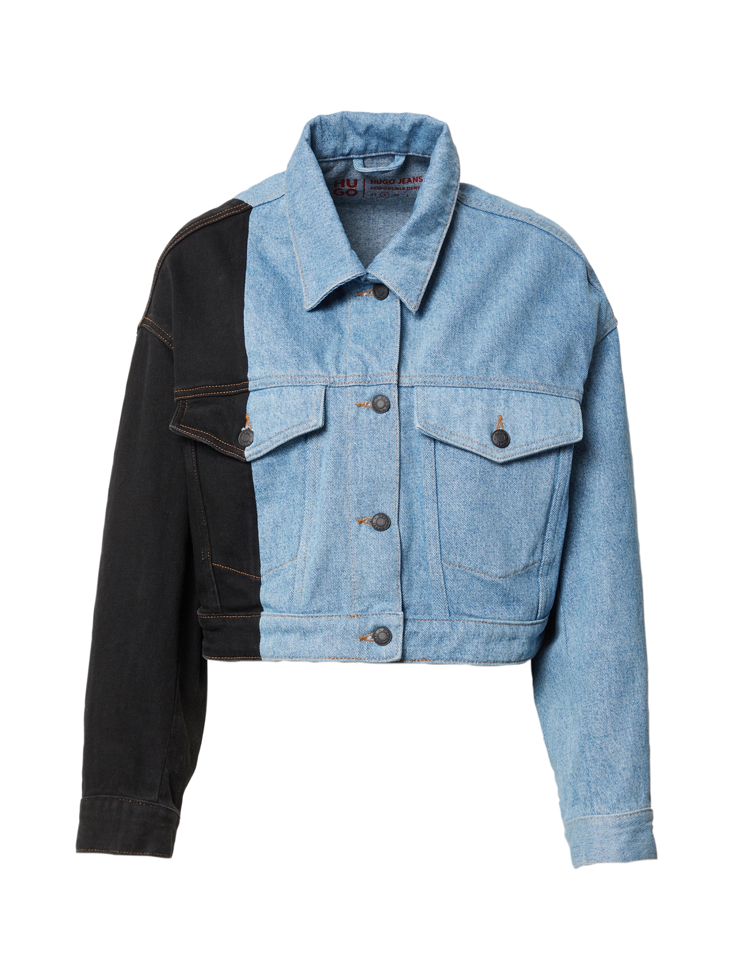 HUGO Prehodna jakna 'Galentina'  moder denim / črna