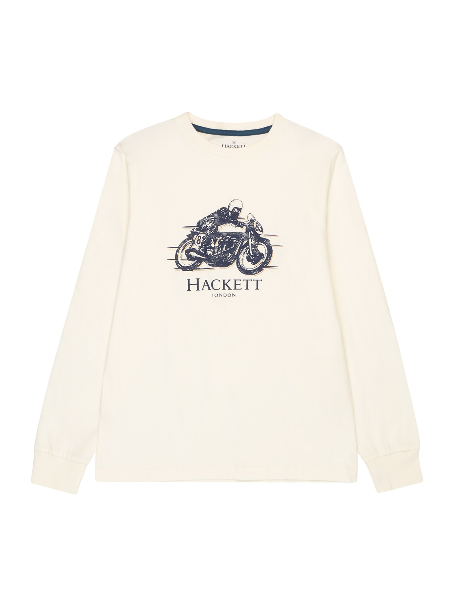 Hackett London Majica  marine / svetlo oranžna / volneno bela