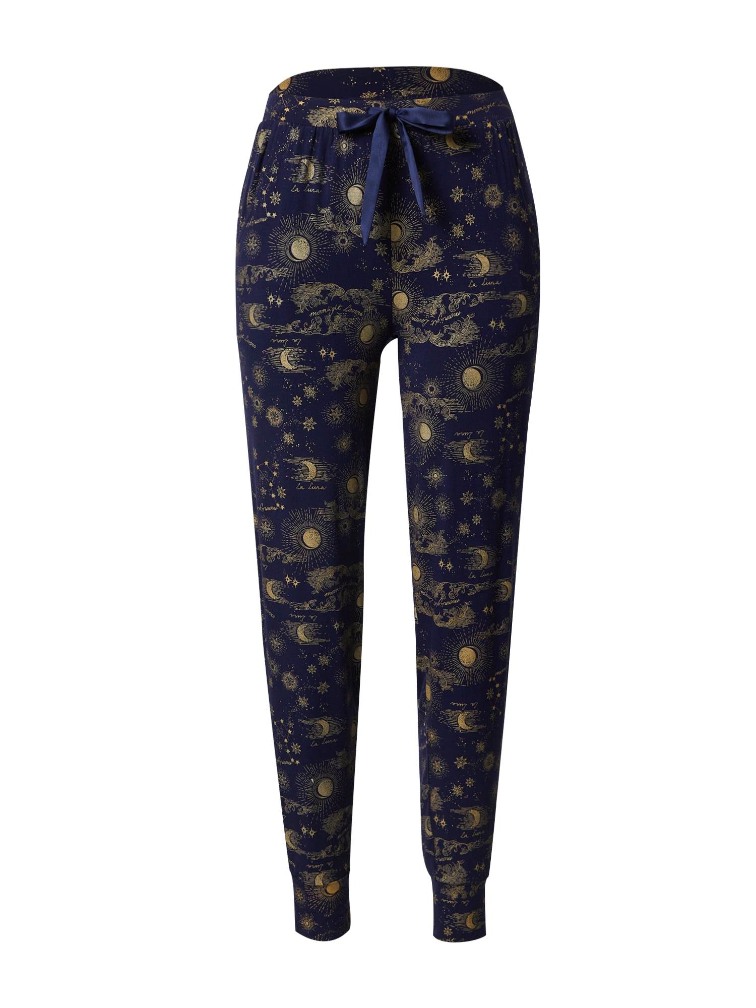 Hunkemöller Spodnji del pižame  mornarska / zlata