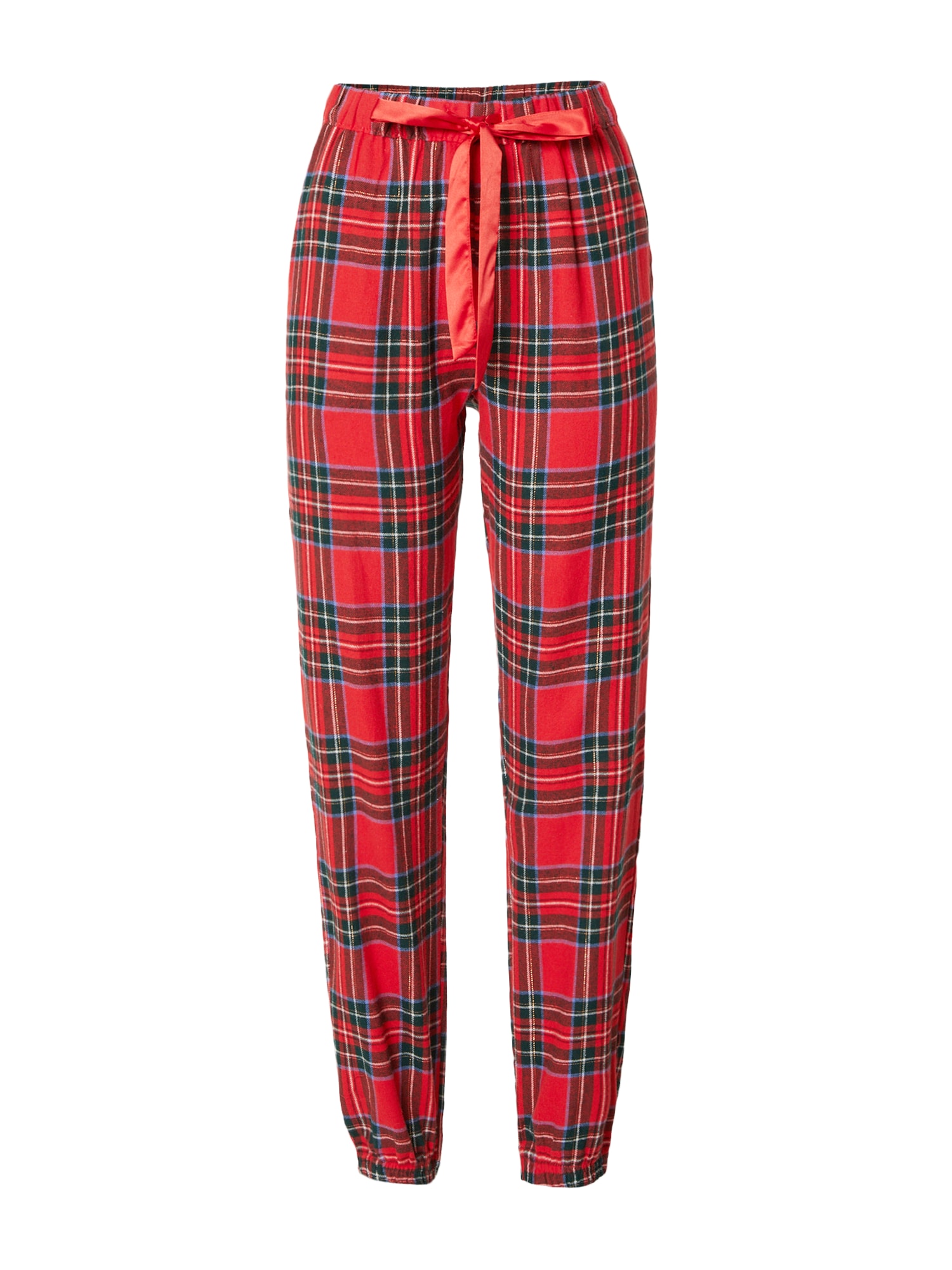 Hunkemöller Spodnji del pižame  svetlo modra / temno zelena / rdeča / bela