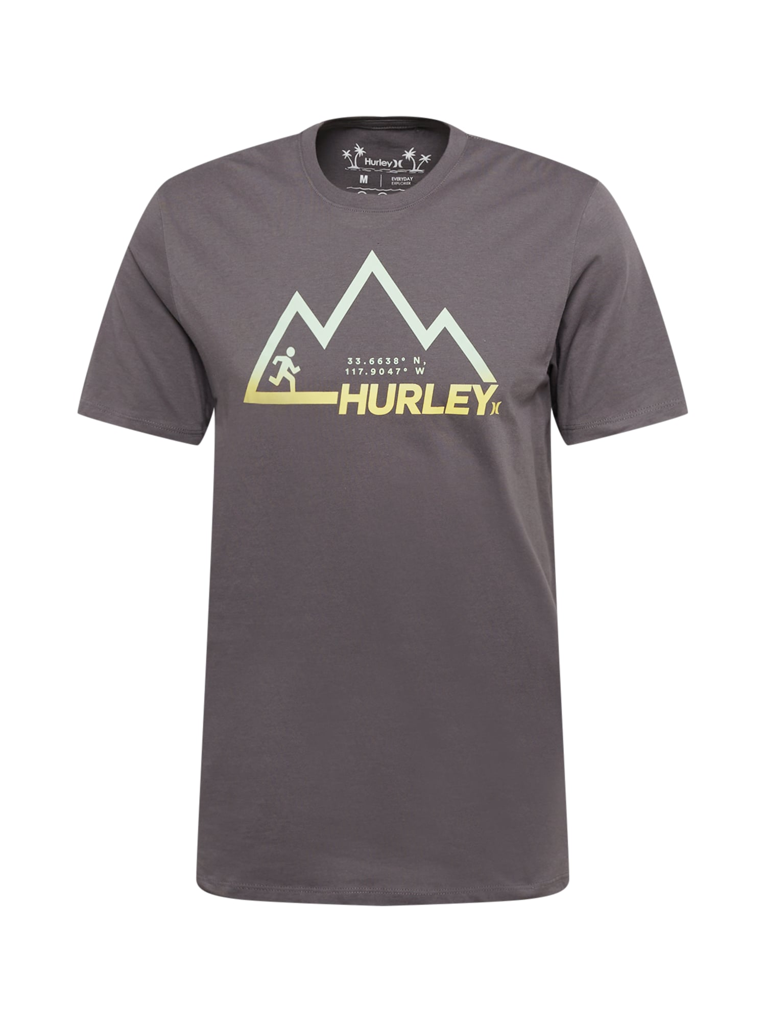 Hurley Funkcionalna majica 'EXPLORE MOUNTAIN'  temno siva / meta / trst