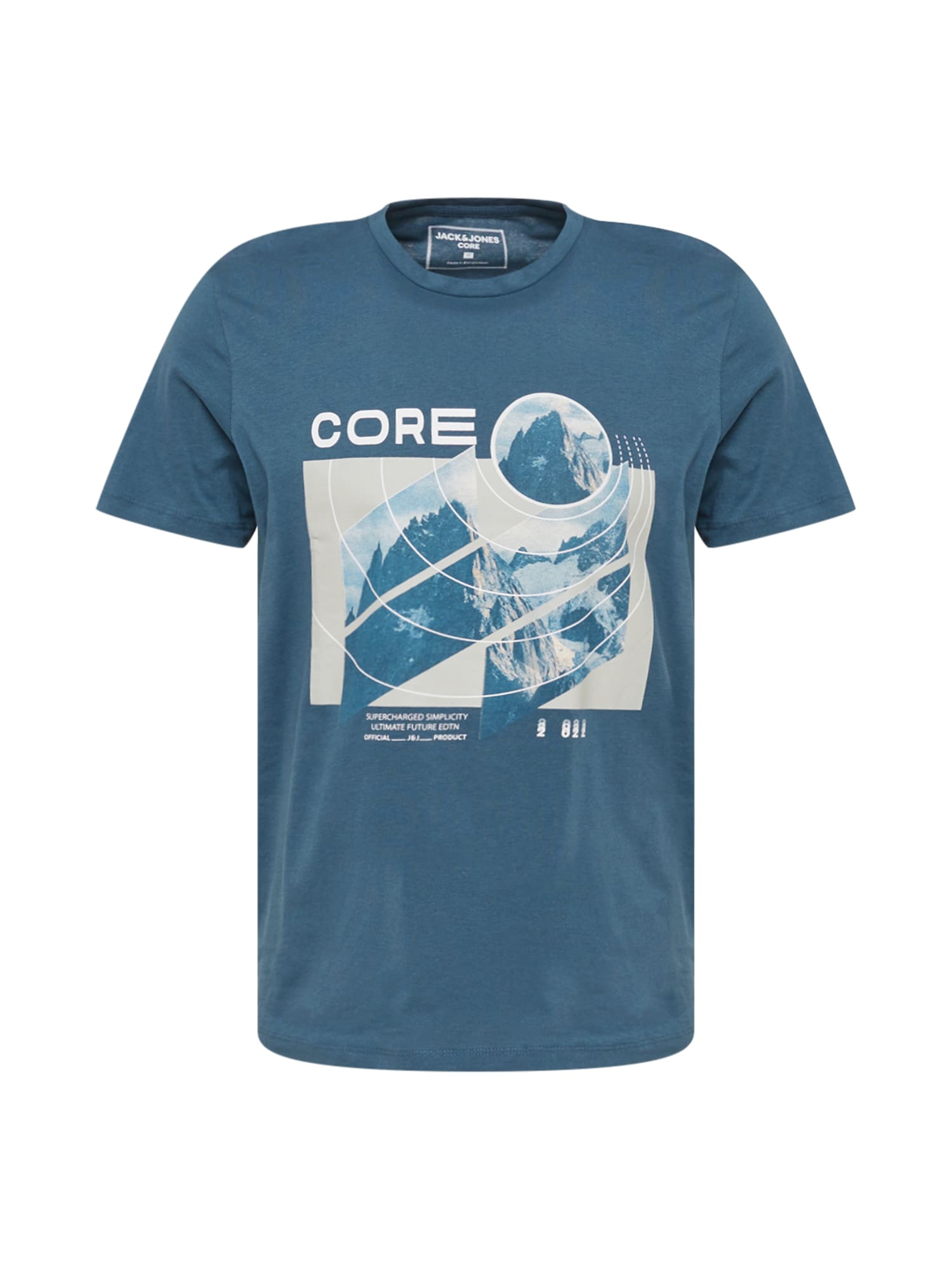 JACK & JONES Majica 'BOOSTER'  dimno modra / svetlo siva