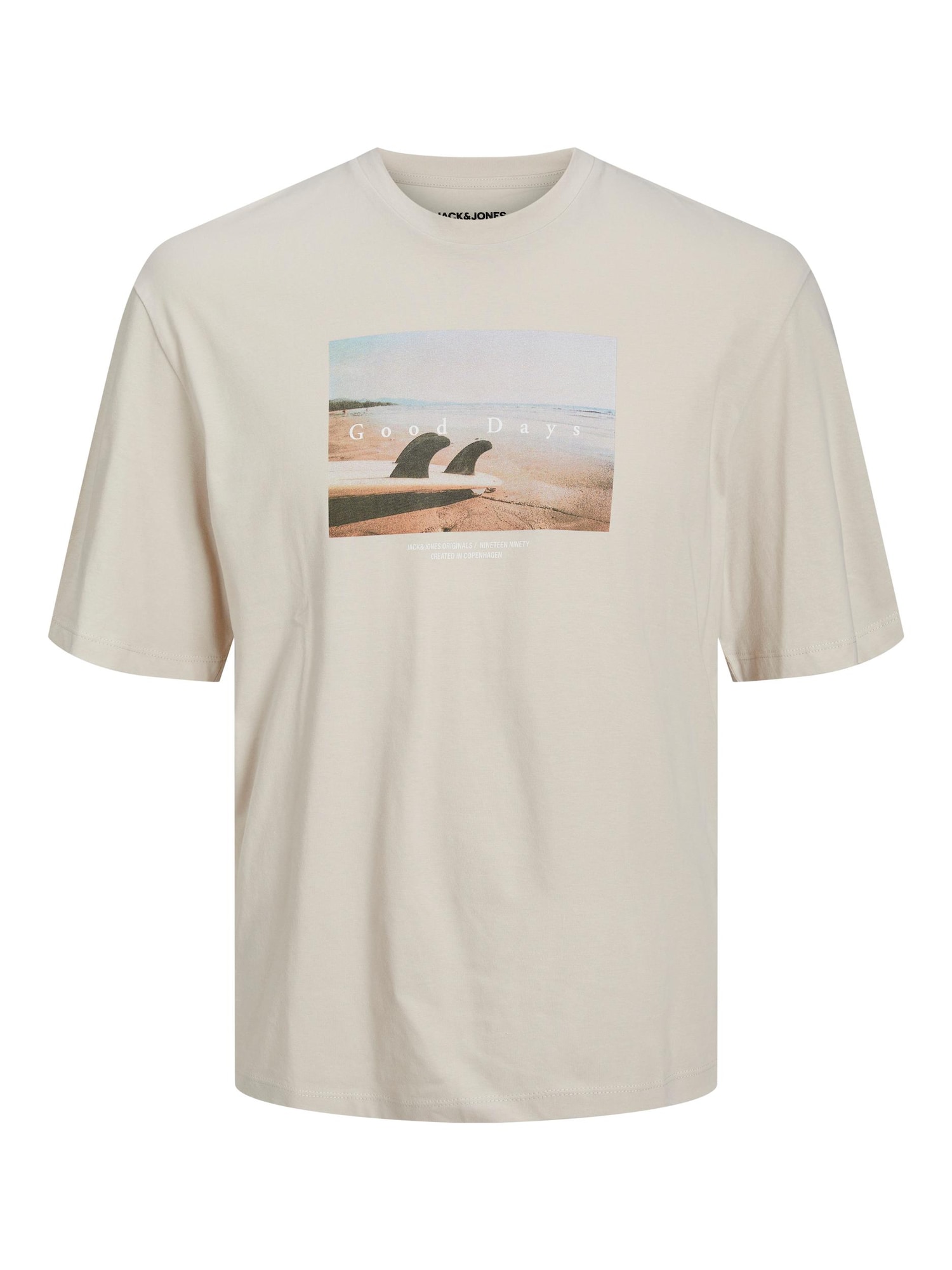JACK & JONES Majica 'Copenhagen'  bež / svetlo modra / rjava / off-bela