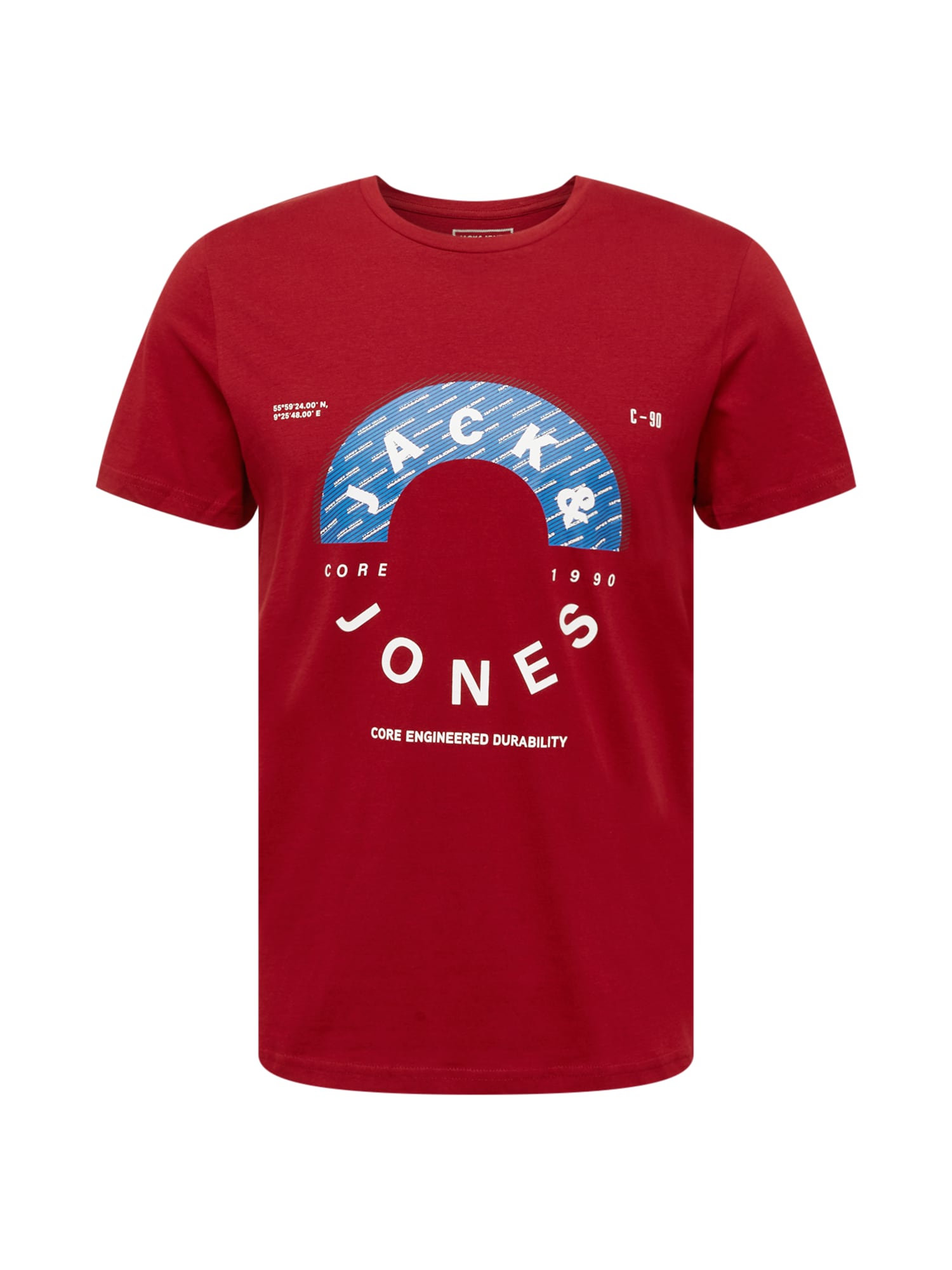 JACK & JONES Majica 'FRIDAY'  modra / bordo / bela
