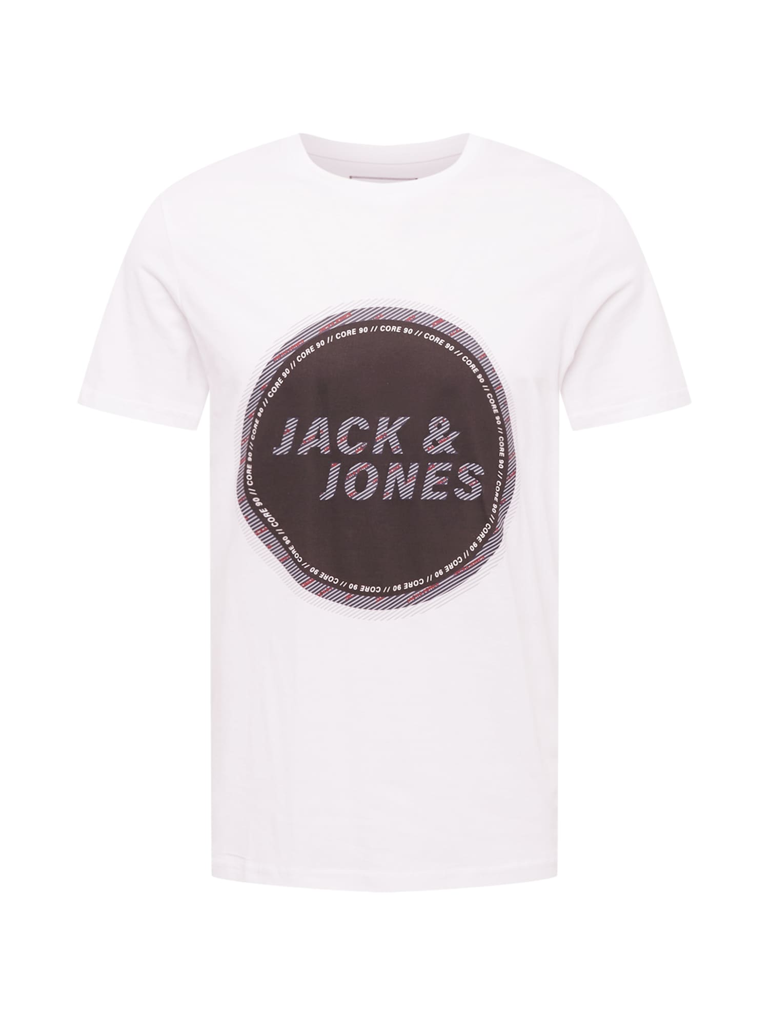 JACK & JONES Majica 'FRIDAY'  modra / temno rjava / rdeča / bela