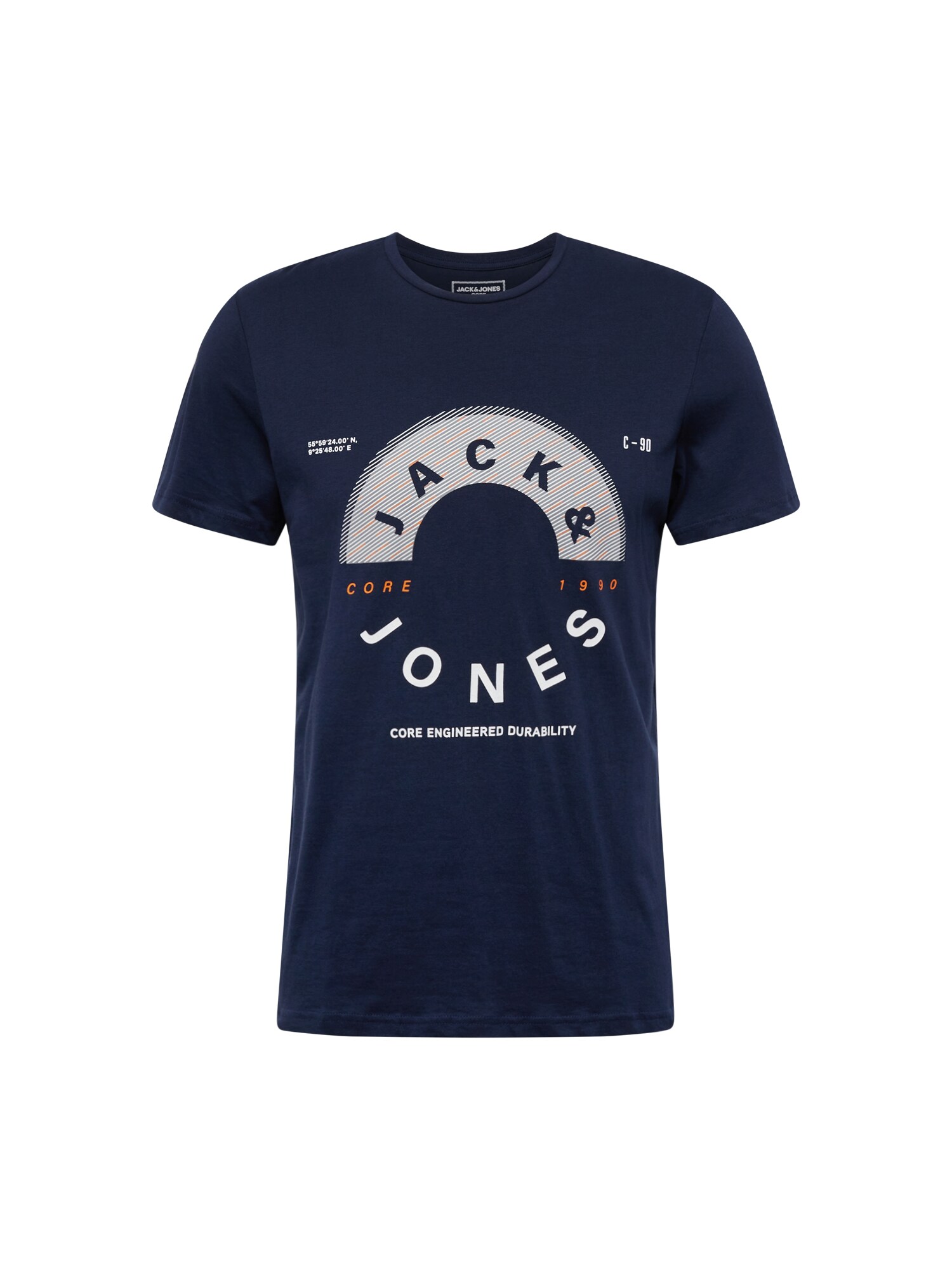 JACK & JONES Majica 'FRIDAY'  mornarska / siva / oranžna / bela
