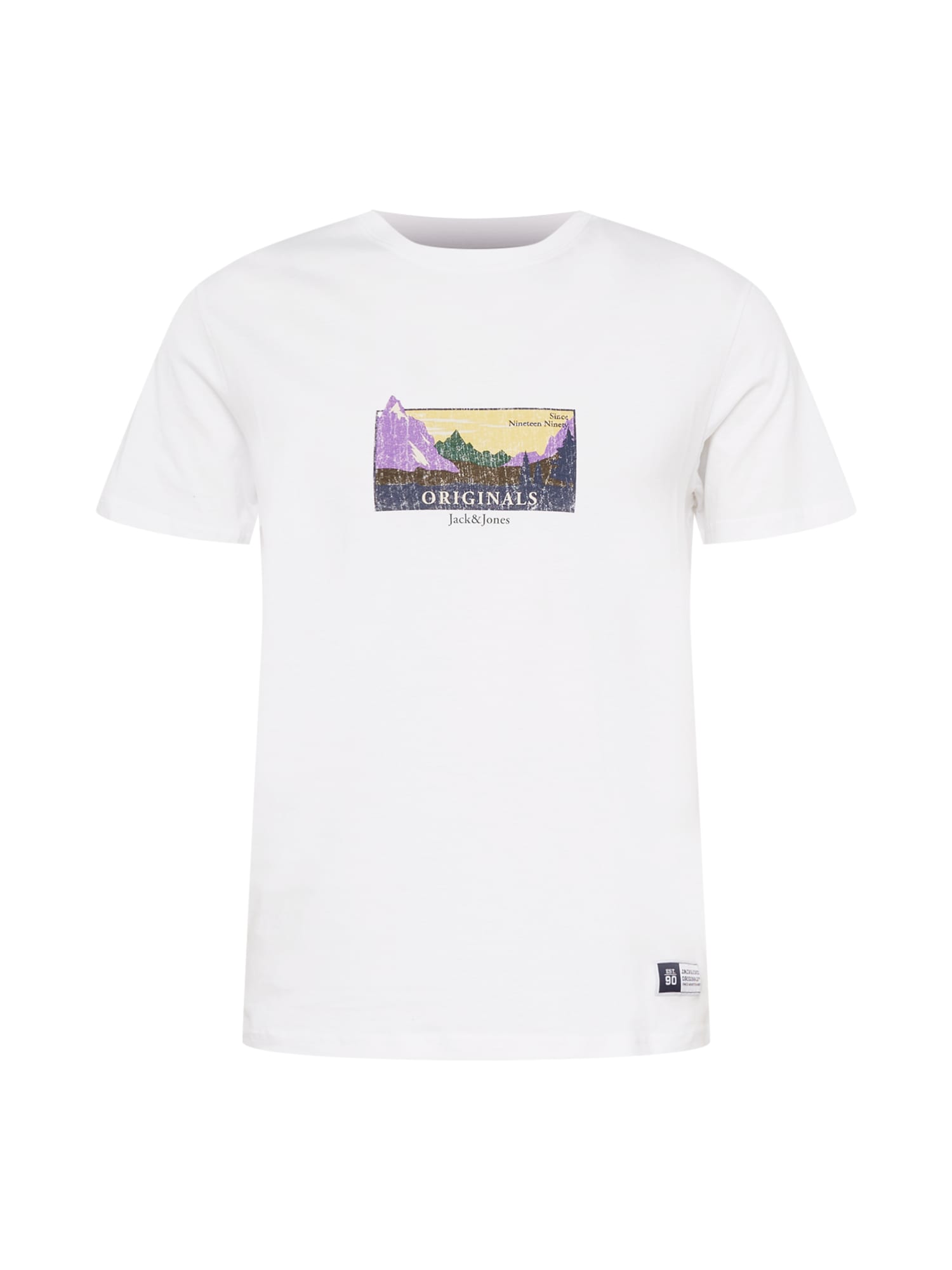 JACK & JONES Majica 'WOODLAND'  rjava / svetlo lila / temno liila / bela