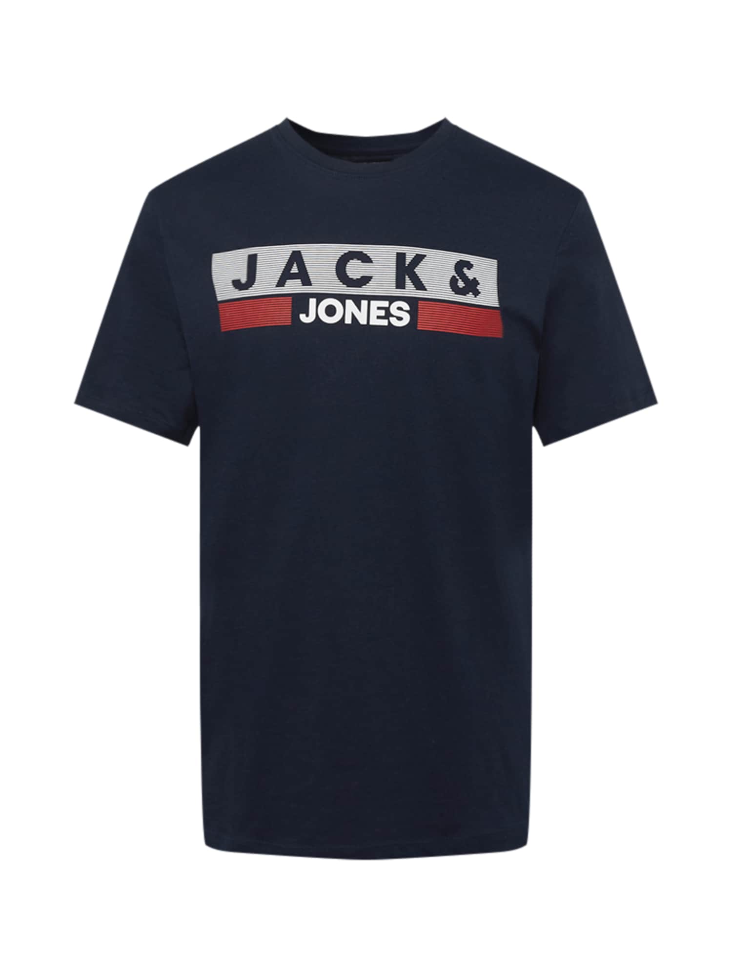 JACK & JONES Majica  mornarska / živo rdeča / bela