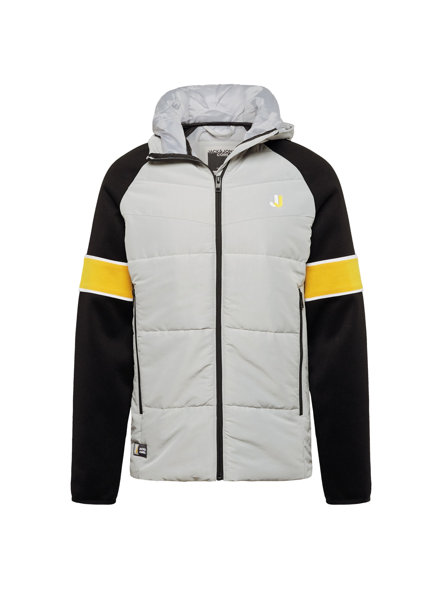 JACK & JONES Prehodna jakna 'Logan'  temno rumena / svetlo siva / črna / bela