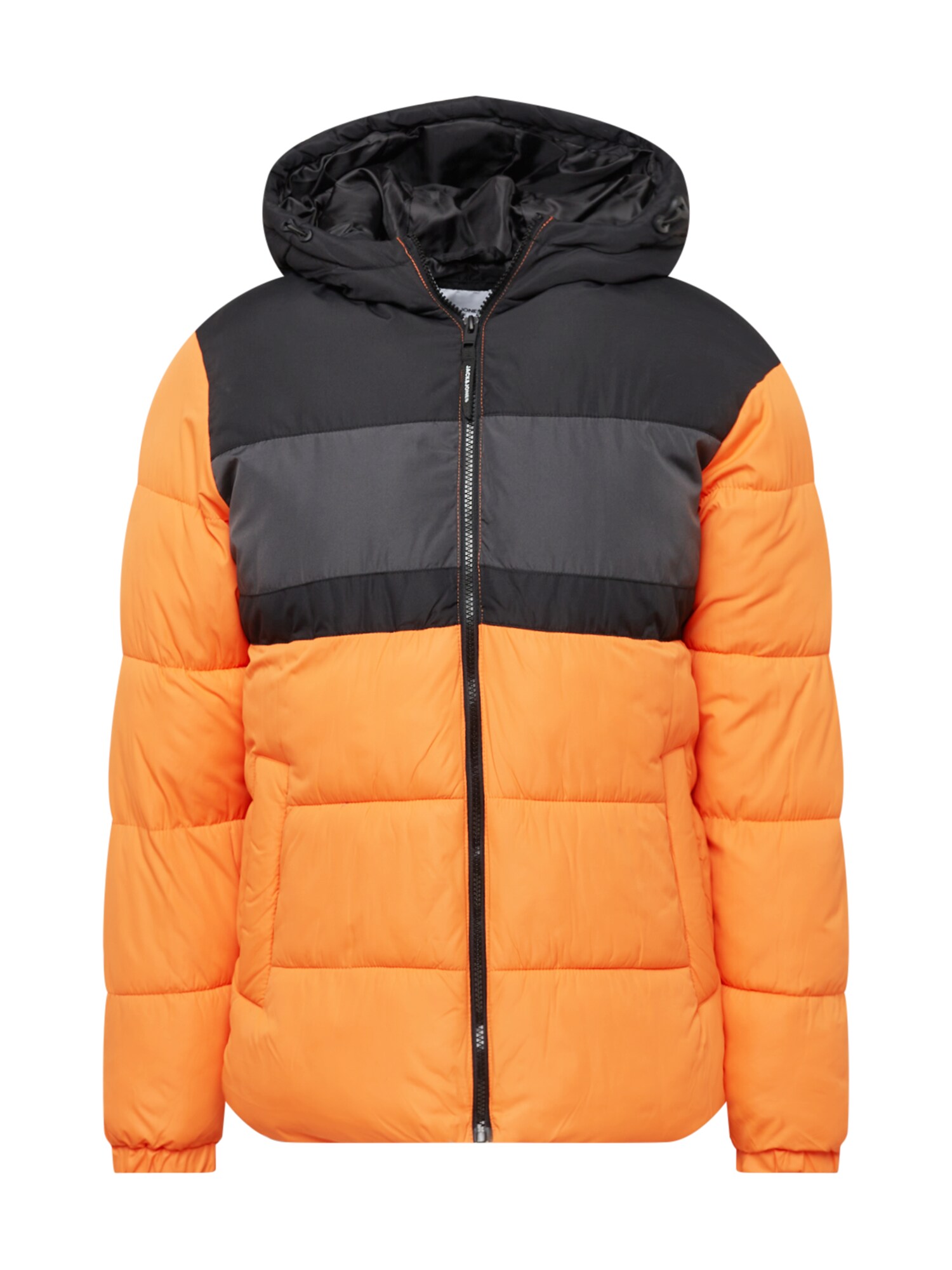 JACK & JONES Prehodna jakna  temno siva / oranžna / črna