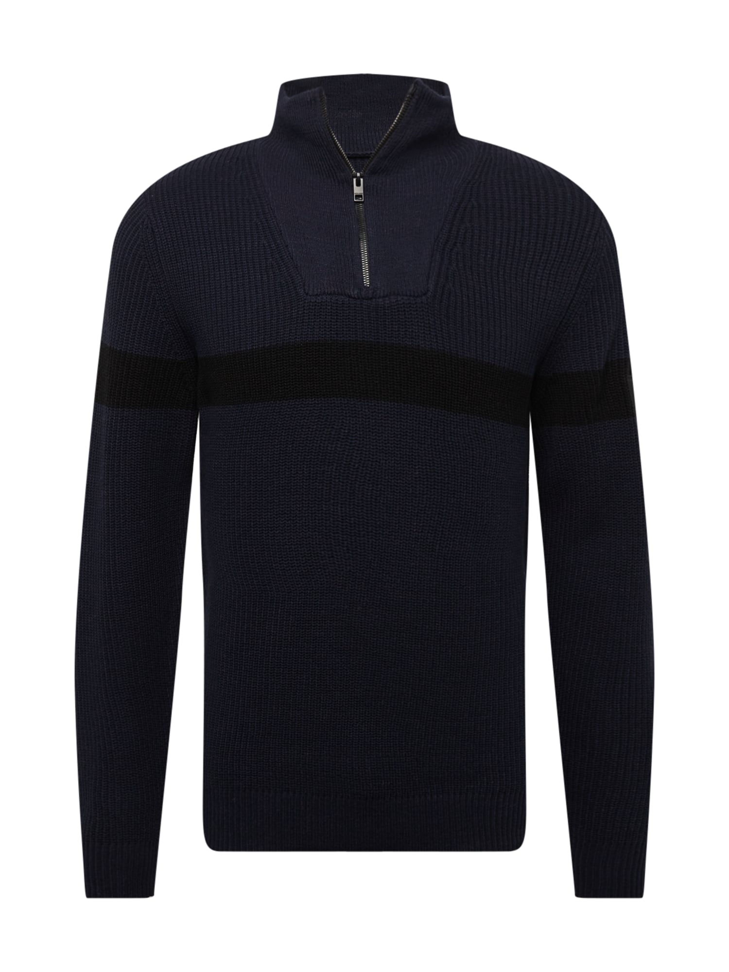 JACK & JONES Pulover 'PAUL'  mornarska / črna