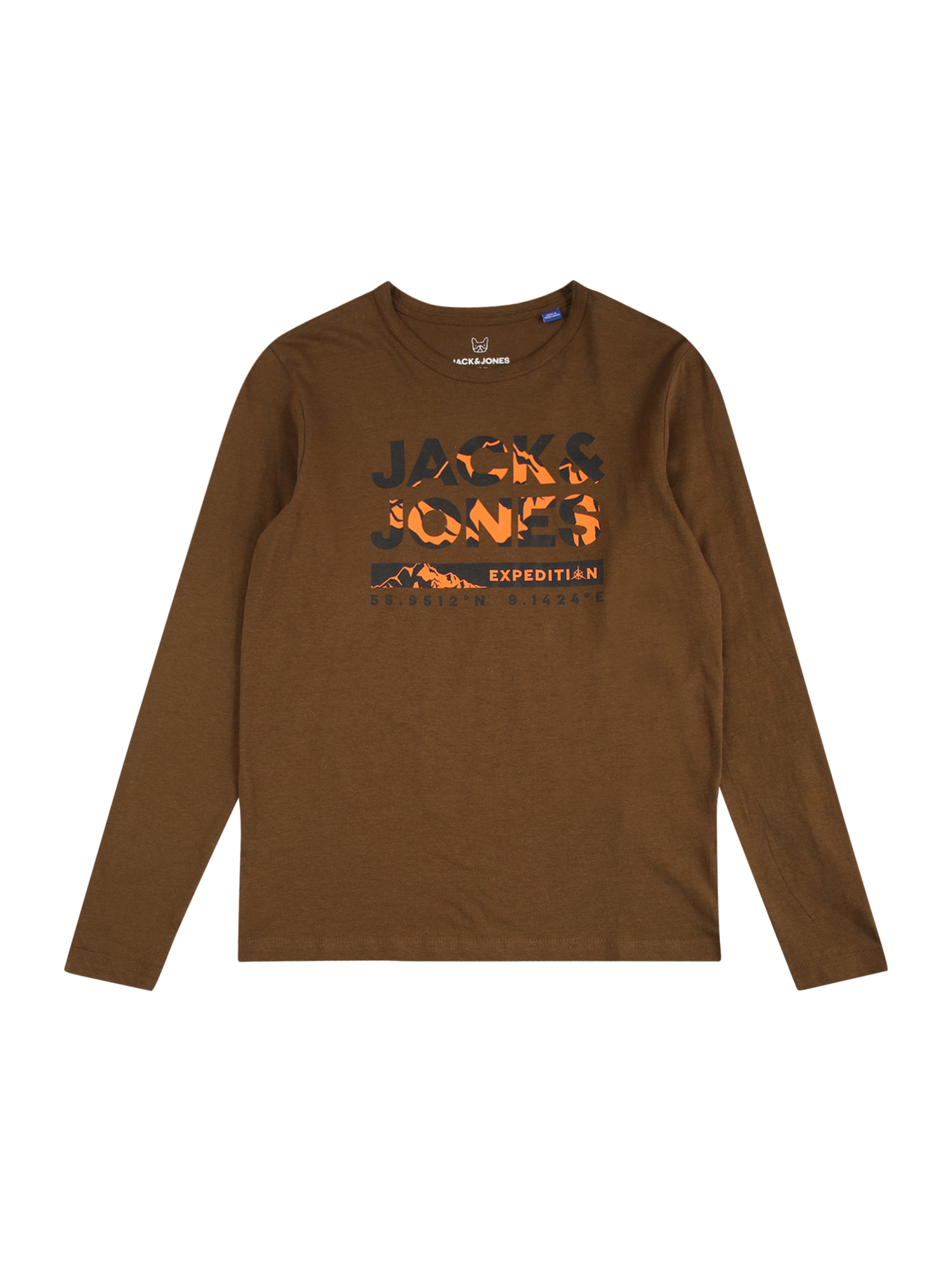 Jack & Jones Junior Majica 'HUNTER'  rjava / oranžna / črna