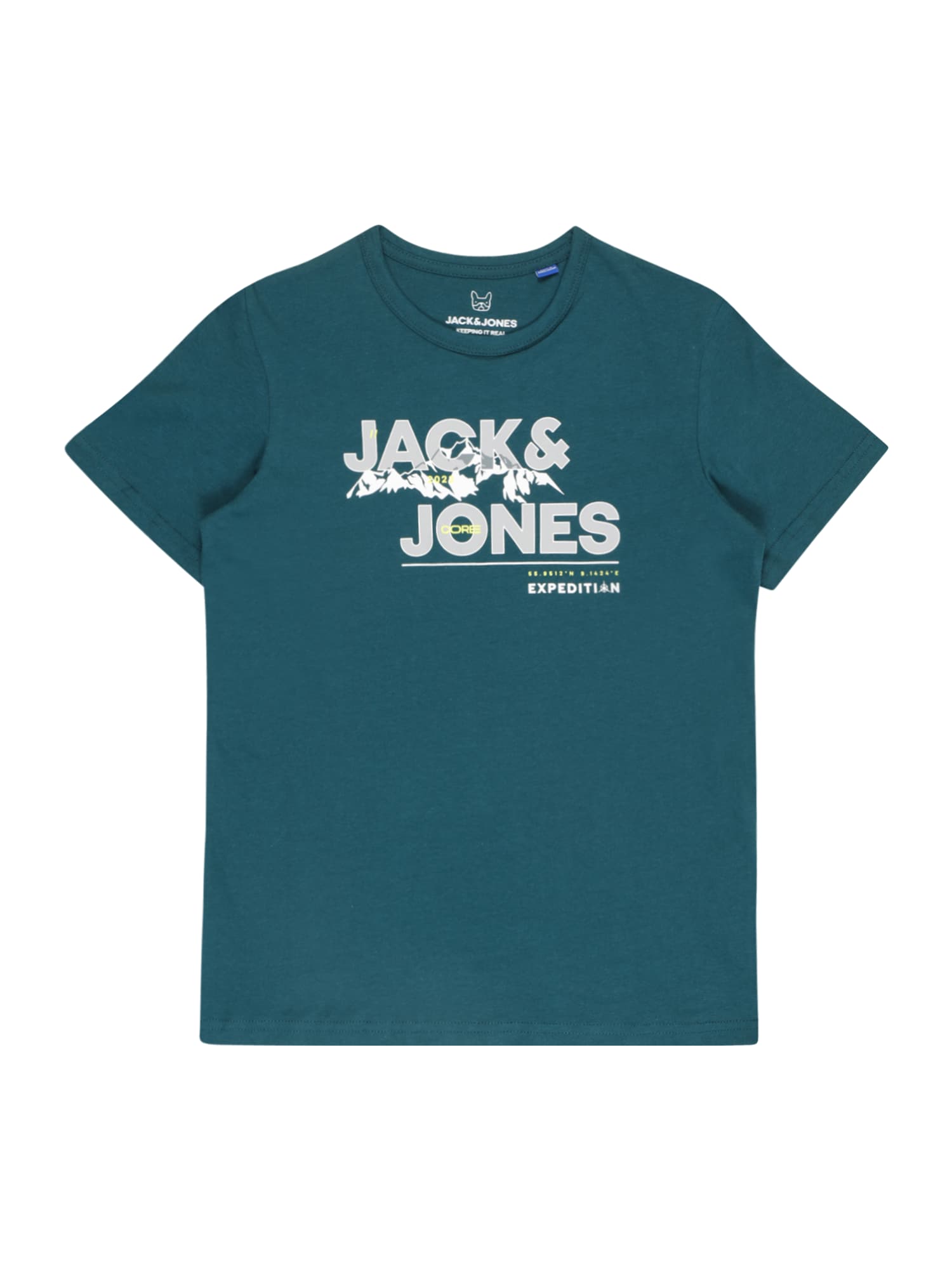 Jack & Jones Junior Majica 'HUNTER'  rumena / siva / smaragd / bela