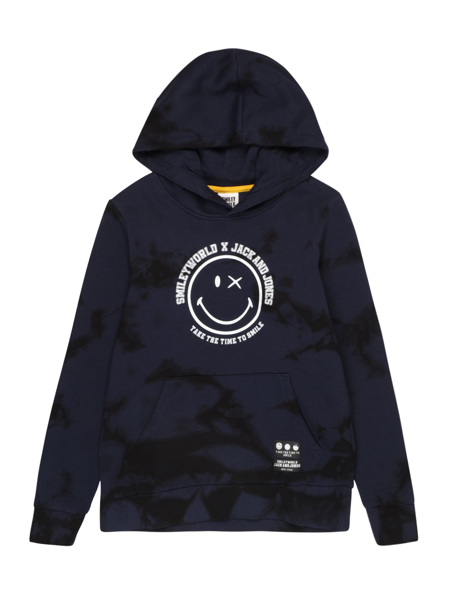 Jack & Jones Junior Majica 'JORSMILEYWORLD SWEAT HOOD JNR'  mornarska