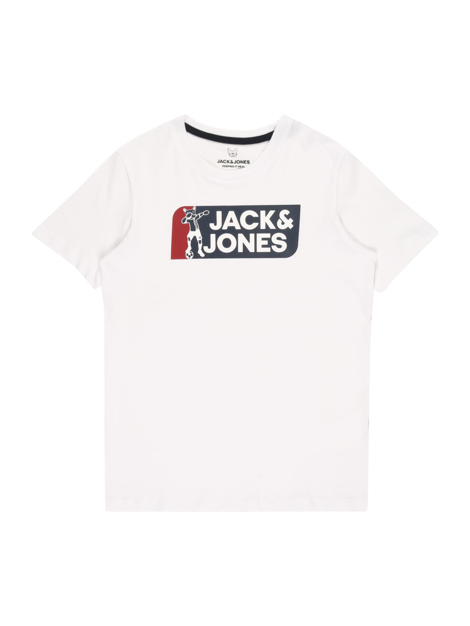 Jack & Jones Junior Majica 'TREAM FOOTBALL'  rdeča / črna / bela
