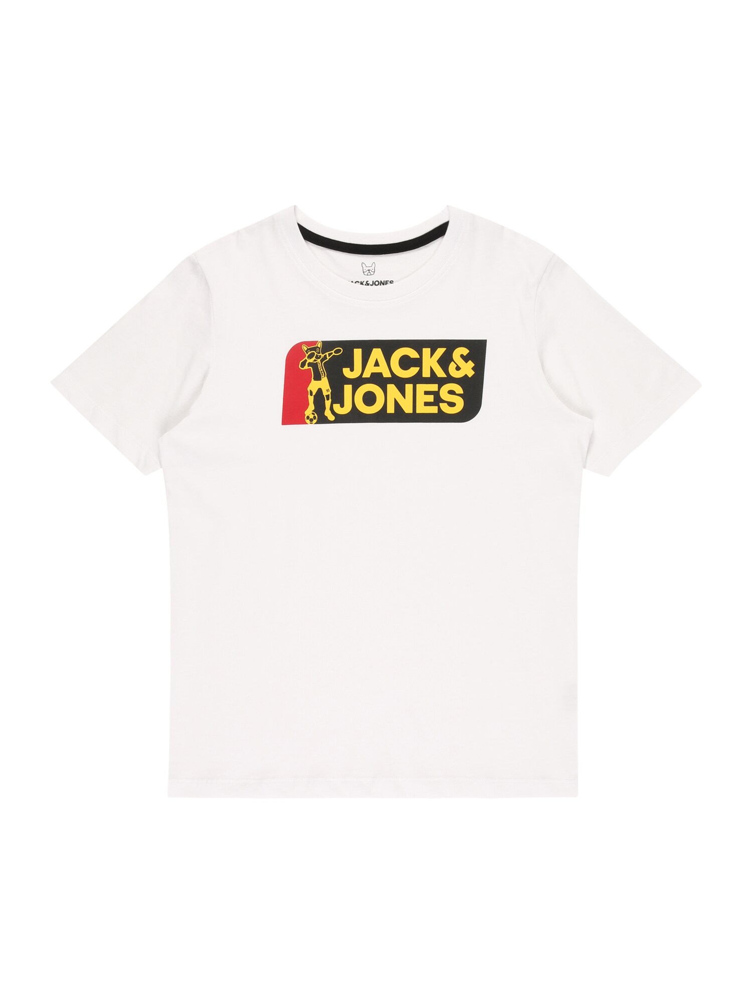 Jack & Jones Junior Majica 'TREAM FOOTBALL'  rumena / rdeča / črna / bela
