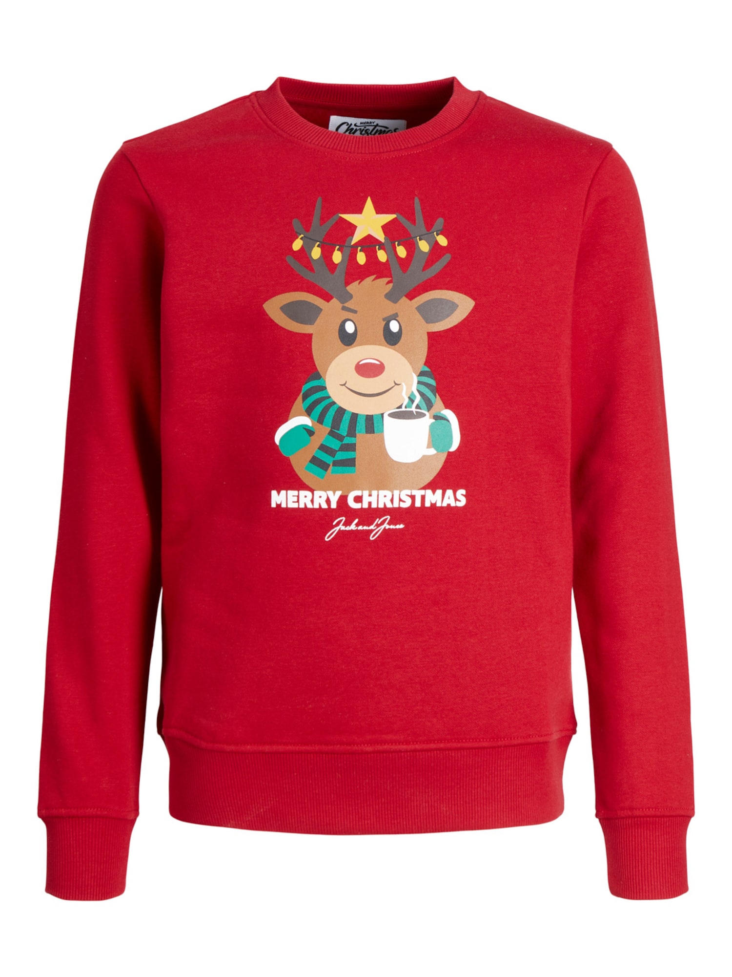 Jack & Jones Junior Majica  rjava / zelena / rubin rdeča / črna