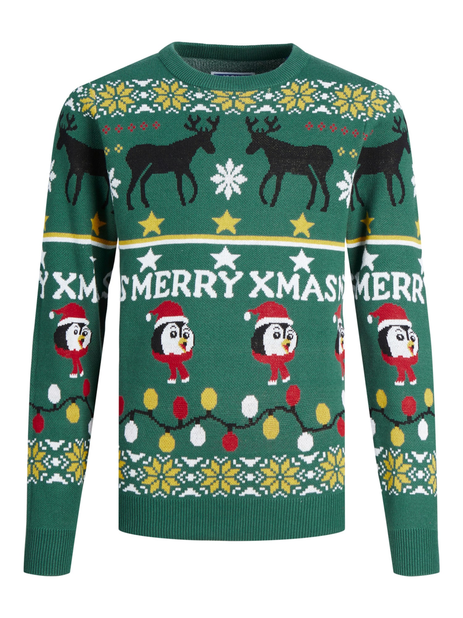 Jack & Jones Junior Pulover 'HOHO'  zelena / rdeča / črna / bela