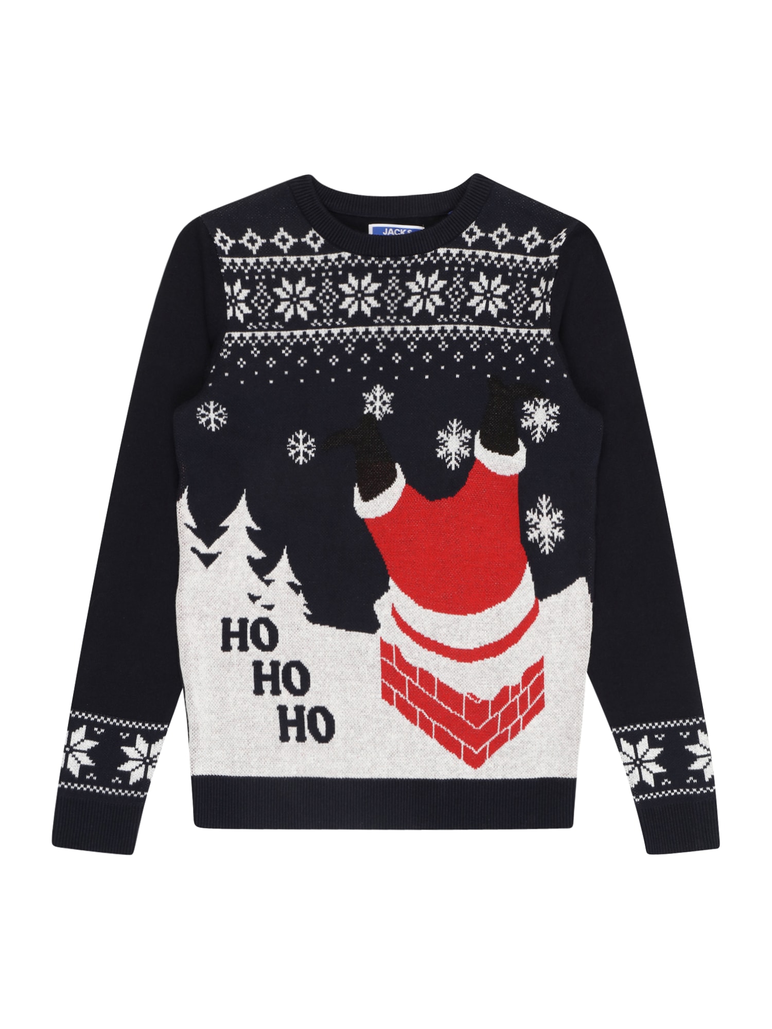 Jack & Jones Junior Pulover 'REXMAS'  mornarska / rdeča / bela