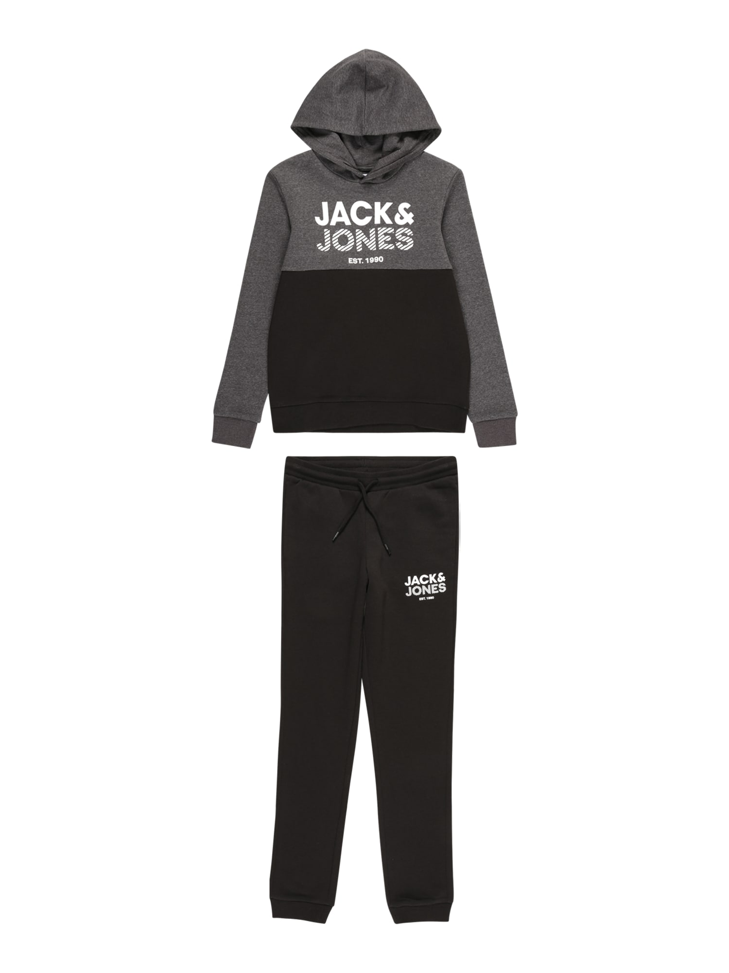 Jack & Jones Junior Trenirka za tek  temno siva / črna / bela