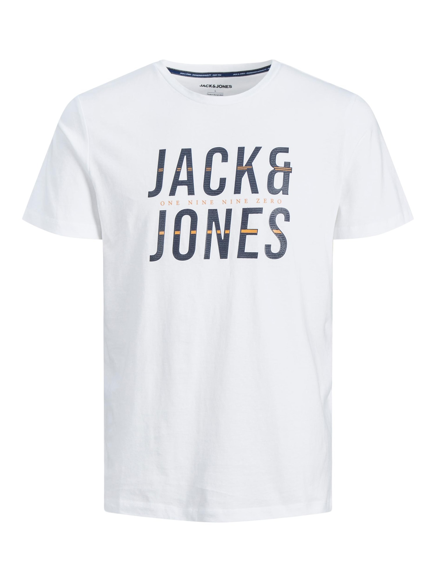 Jack & Jones Plus Majica 'Xilo'  mornarska / oranžna / off-bela